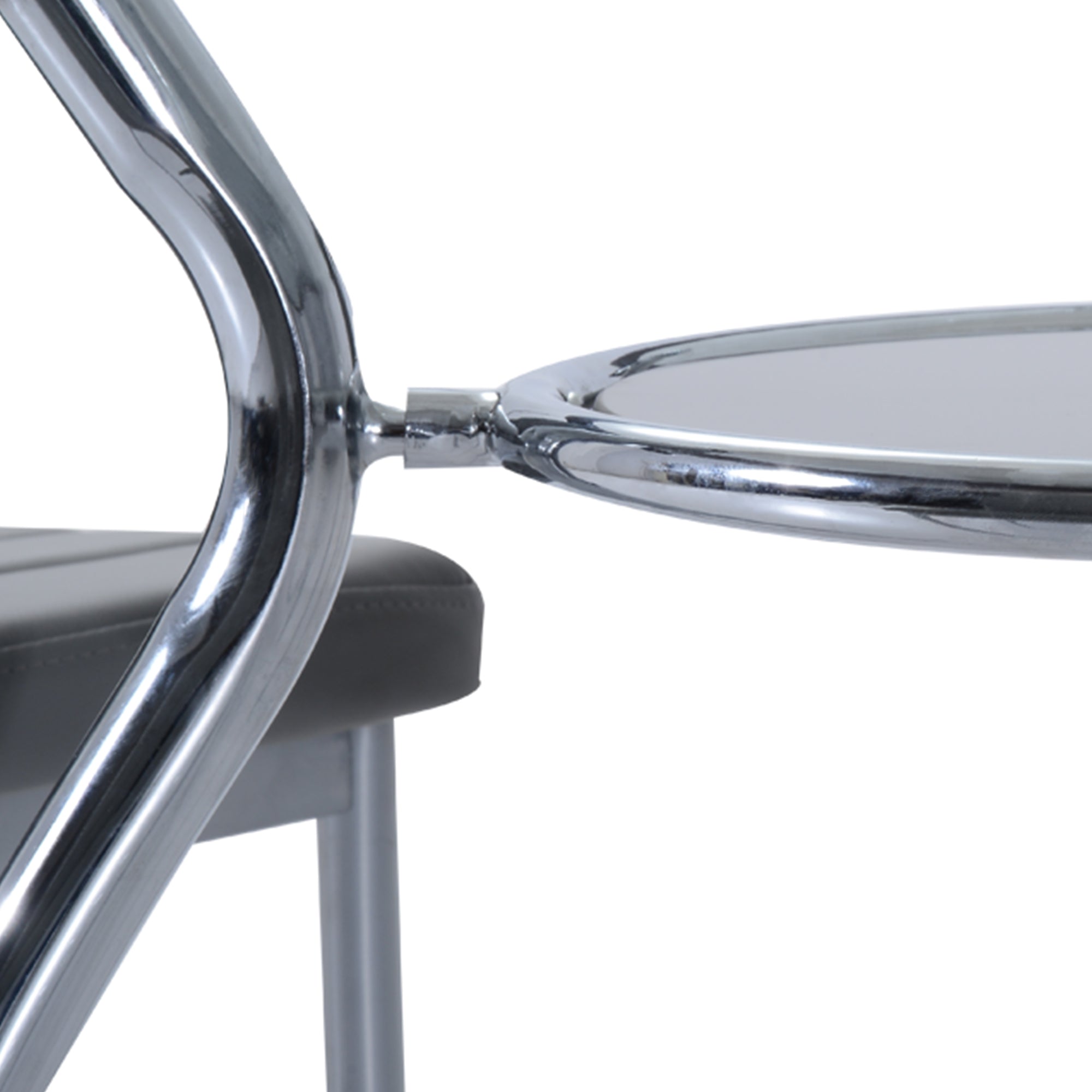 HOMCOM Five-Piece Dining Set, with Padded Chairs and Glass-Top Table - Grey