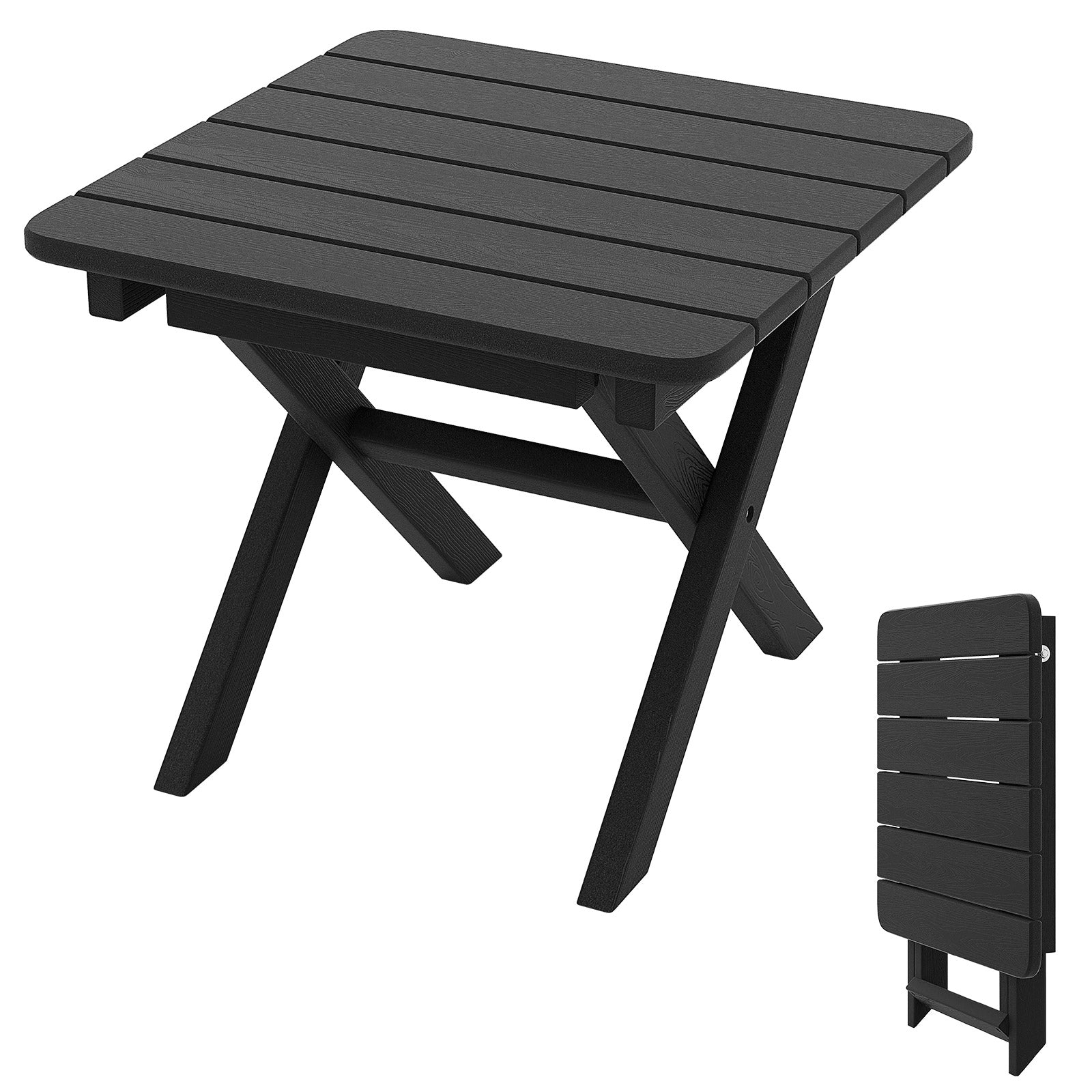 Outdoor Folding Side Table-Black