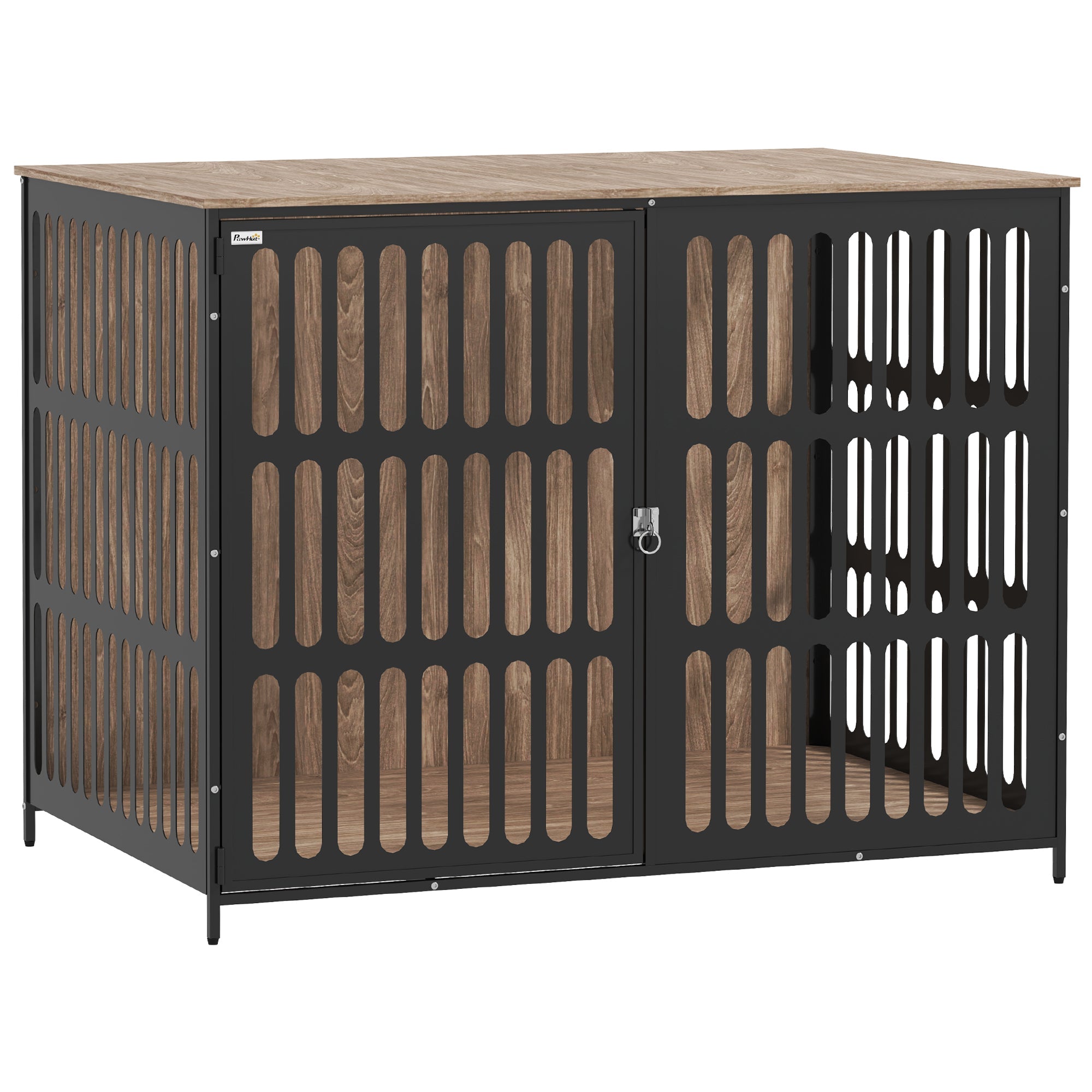 PawHut Dog Crate Furniture with Anti-Chew Resistant Mesh, Anti-Escape Single Door, for Extra Large Dogs, 118 x 80 x 92 cm