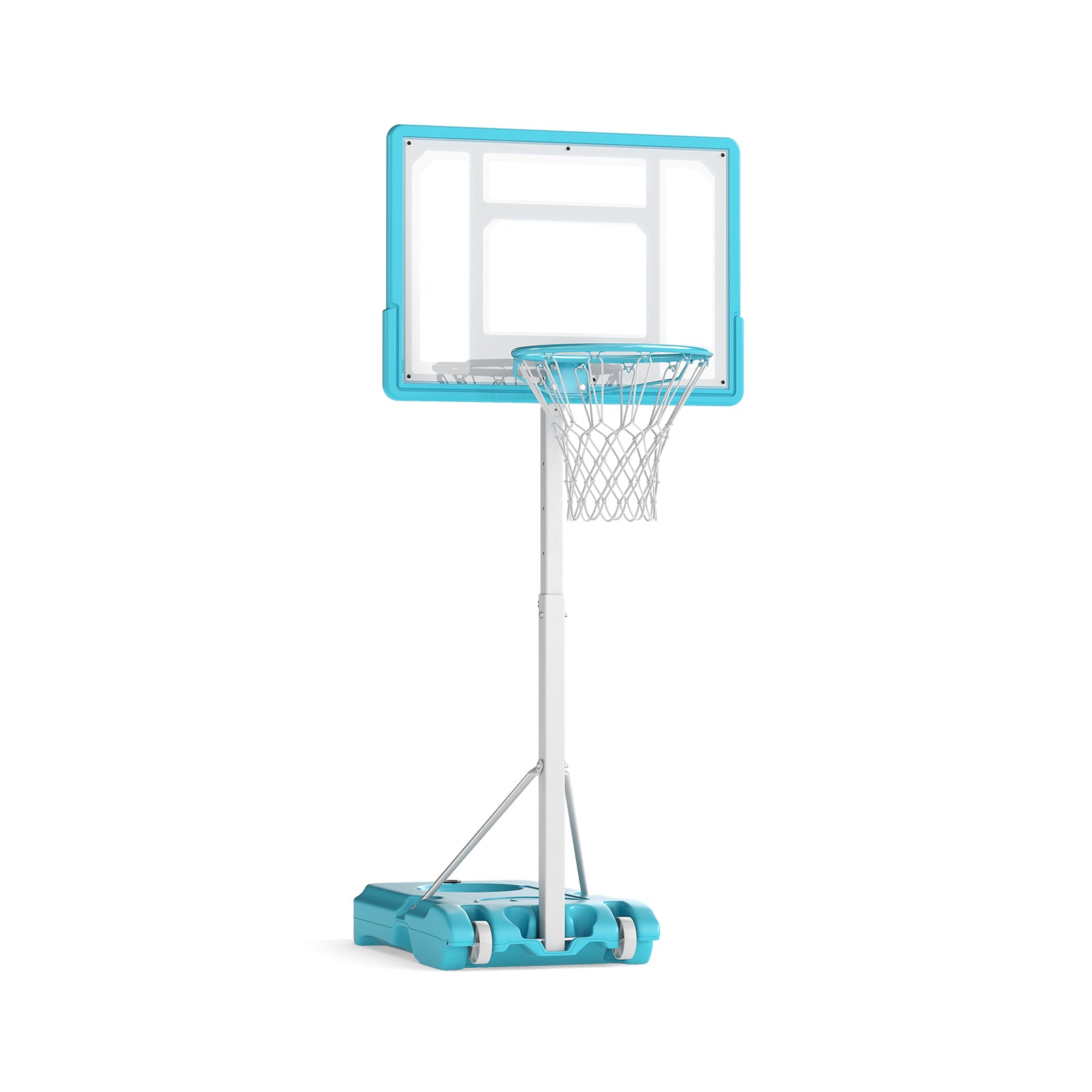 Pool Basketball Hoop Poolside Basketball Goal with 83 cm Shatterproof Backboard-White