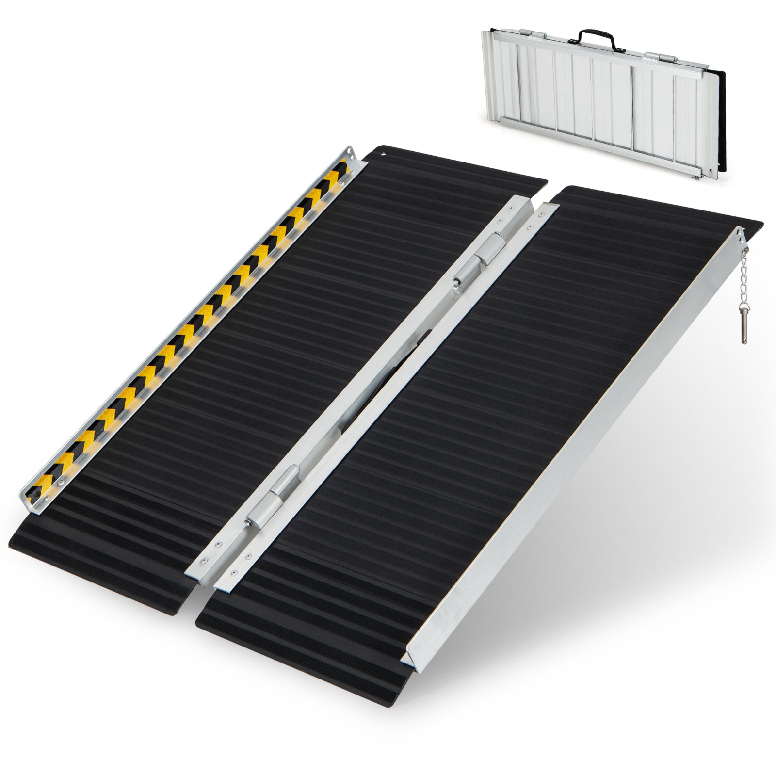 Portable Aluminum Wheelchair Ramp with Transition Plate-3FT