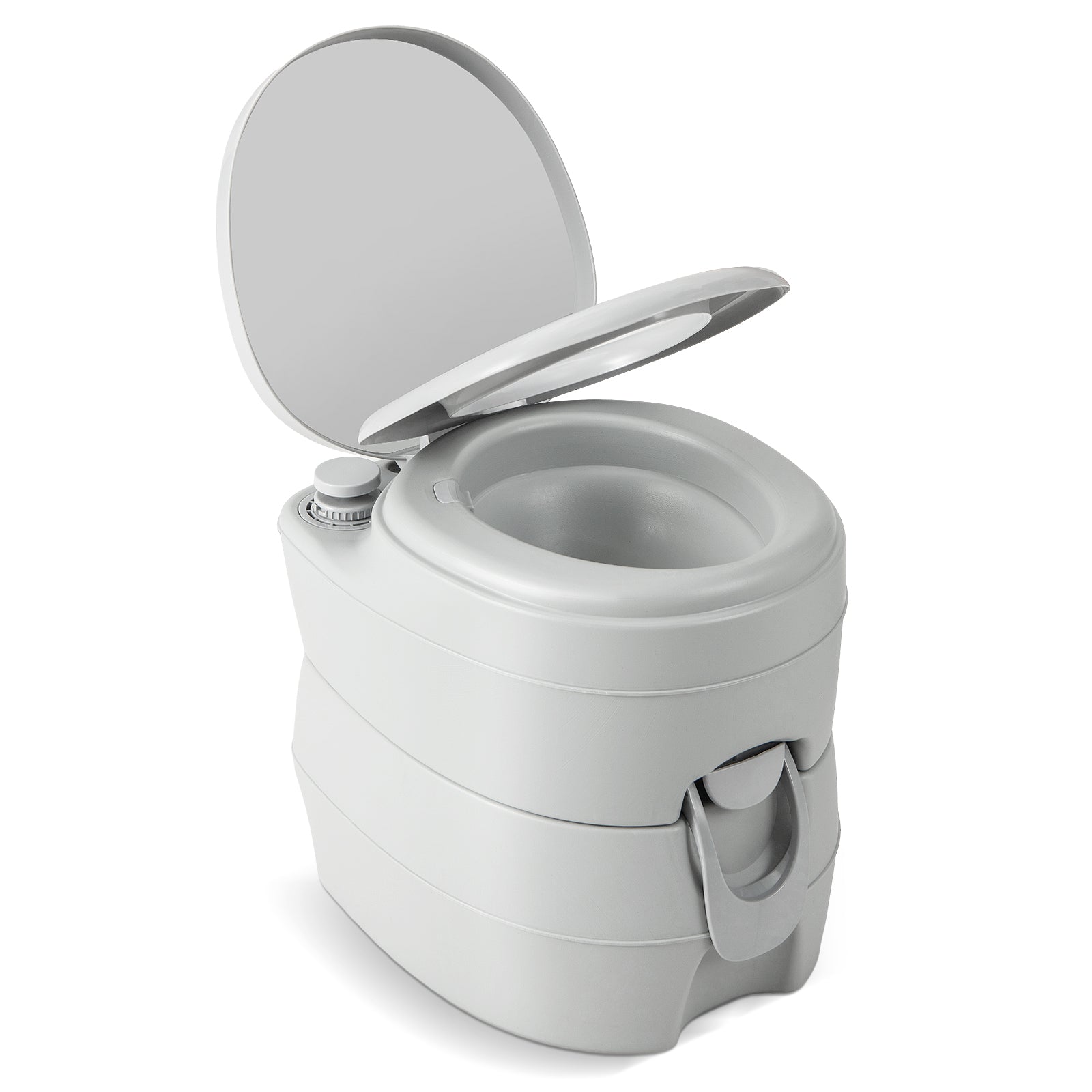 Portable Toilet with 20 L Detachable Waste Tank-Grey