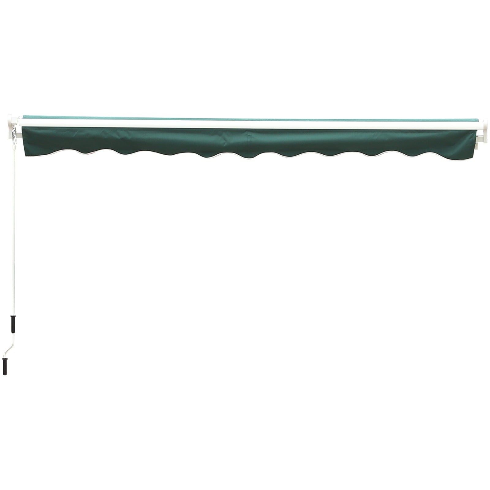 Outsunny Manual Retractable Awning, 3.5x2.5 m-Green