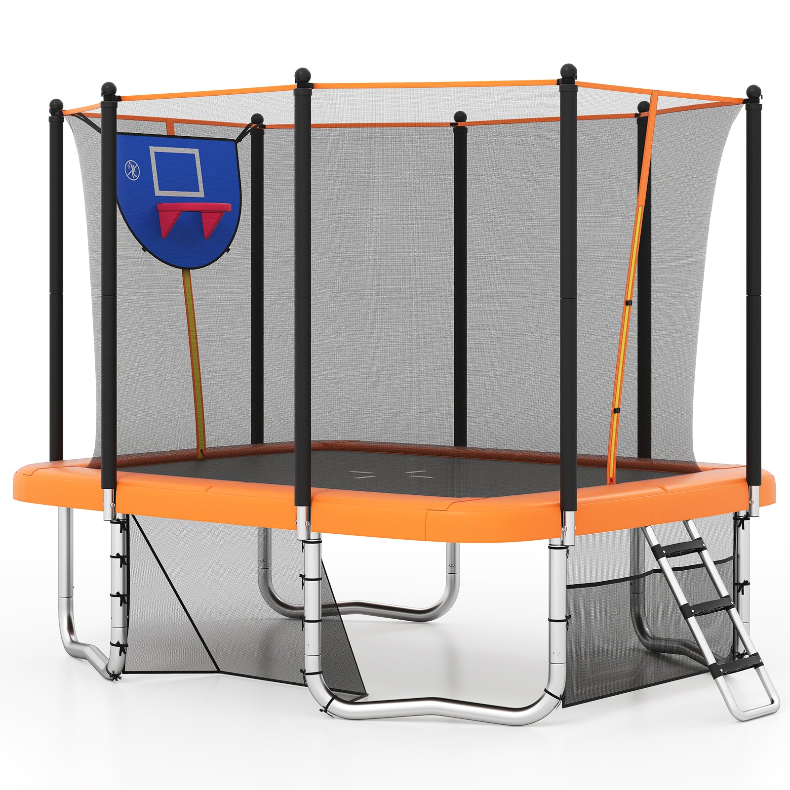 Rectangle Outdoor Trampoline 317 x 255 cm Backyard Trampoline-Orange