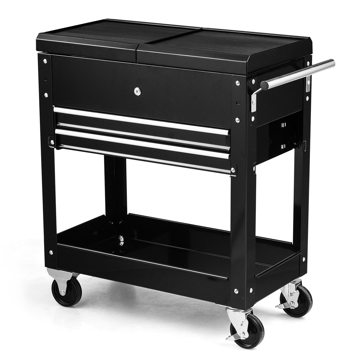 Lockable Rolling Tool Cart with Wheels and Drawers