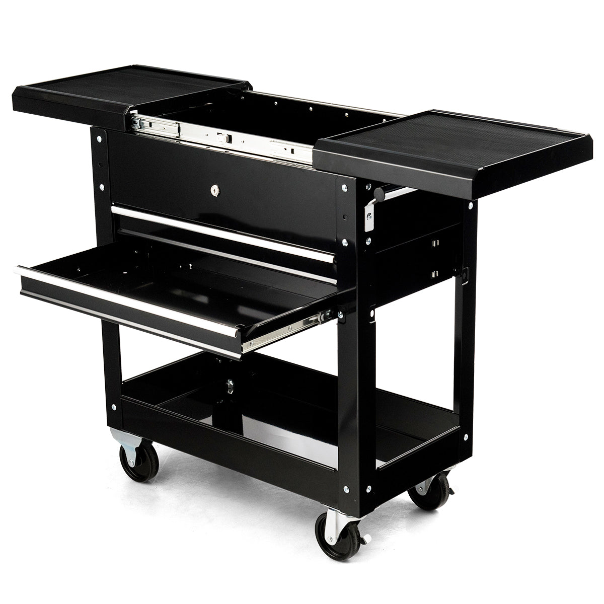 Lockable Rolling Tool Cart with Wheels and Drawers