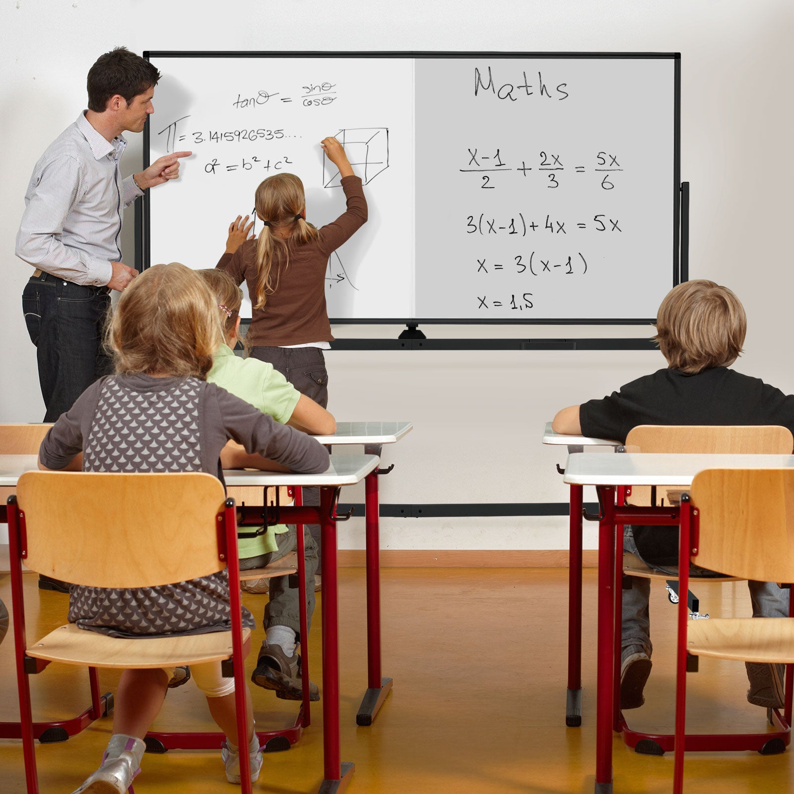 Rolling Whiteboard on Wheels with Stand and Aluminum Alloy Frame-Black