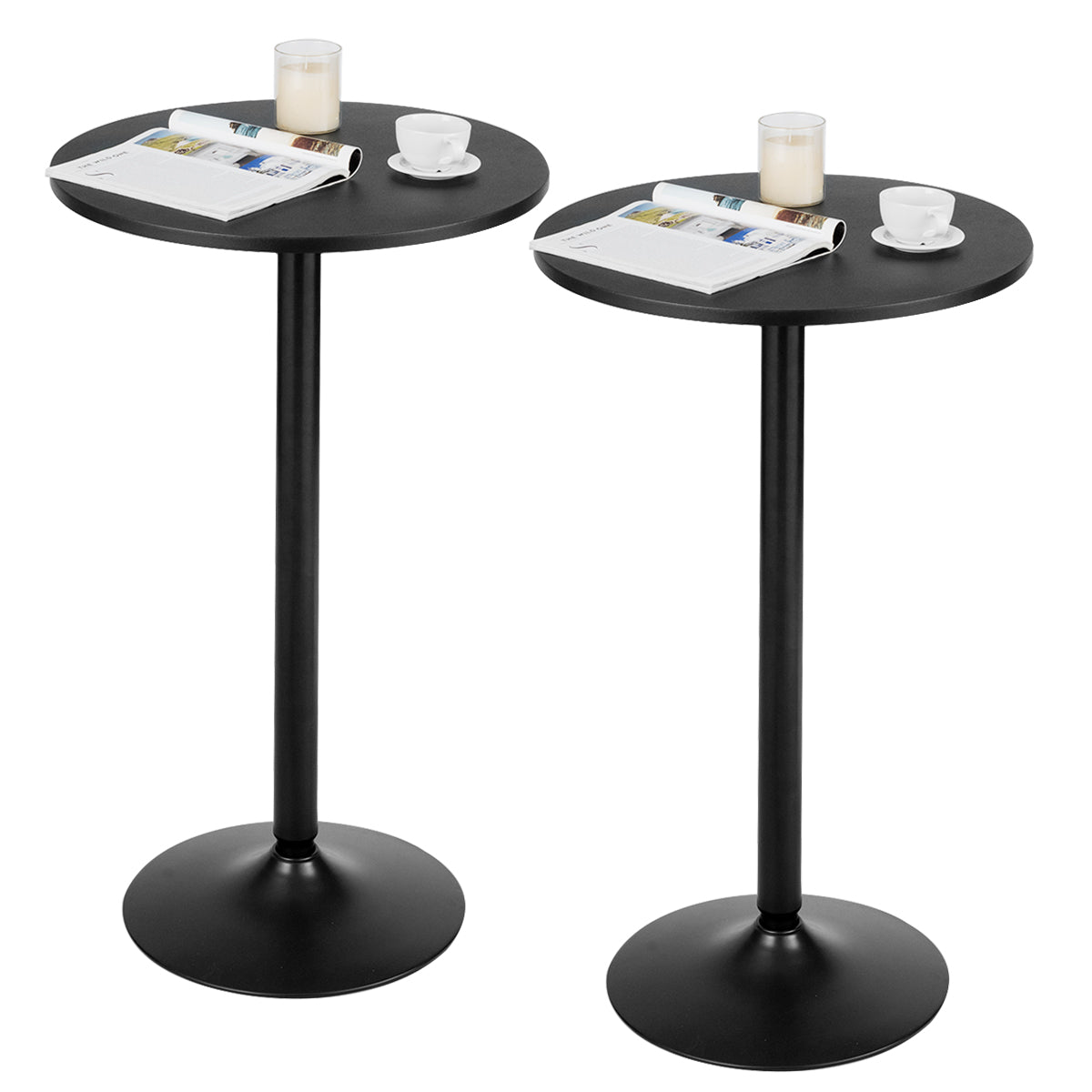 1/2 Pieces Round Top Pub and Bar Table with MDF Top and Base-2 Pieces