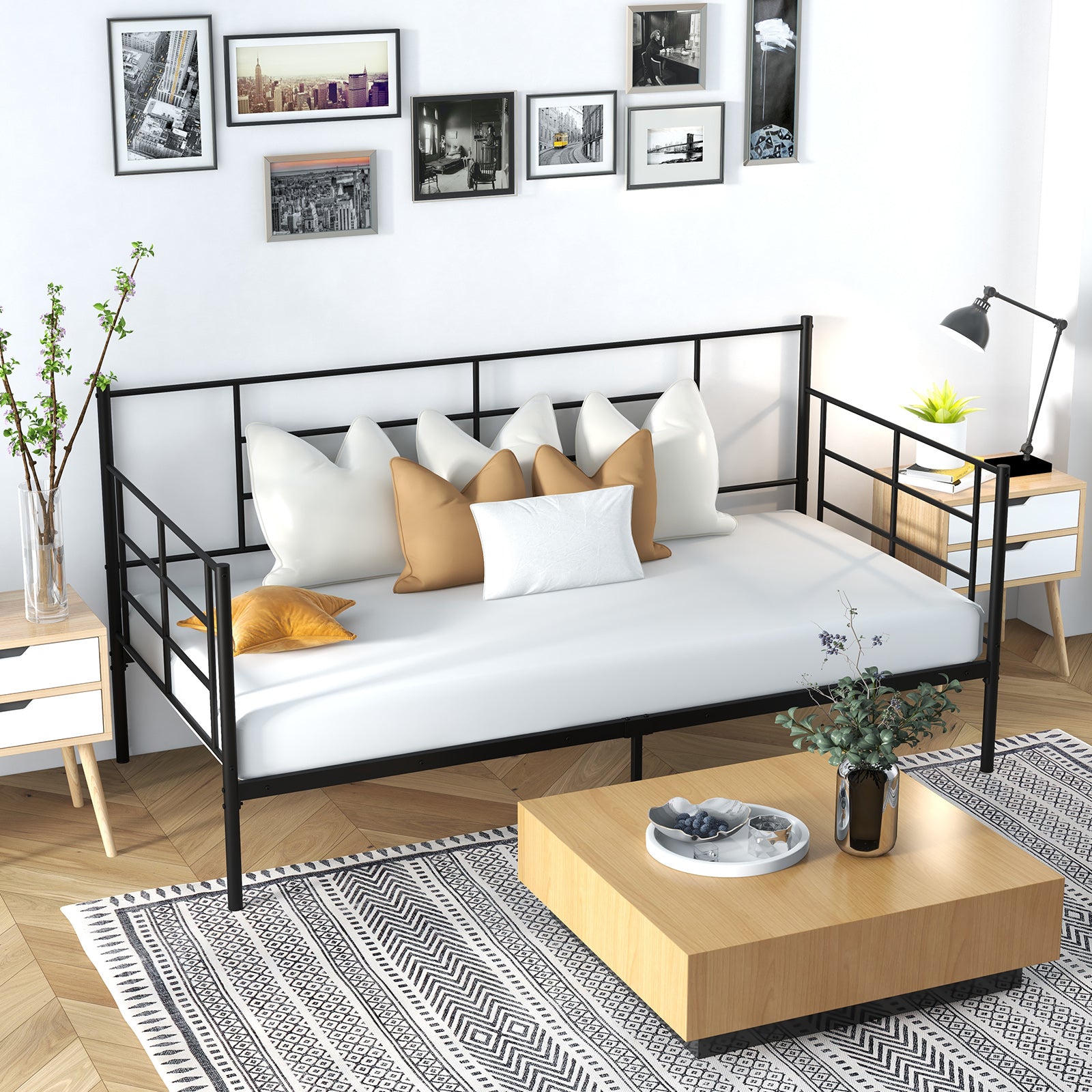 Single Size Daybed with Arms and Back