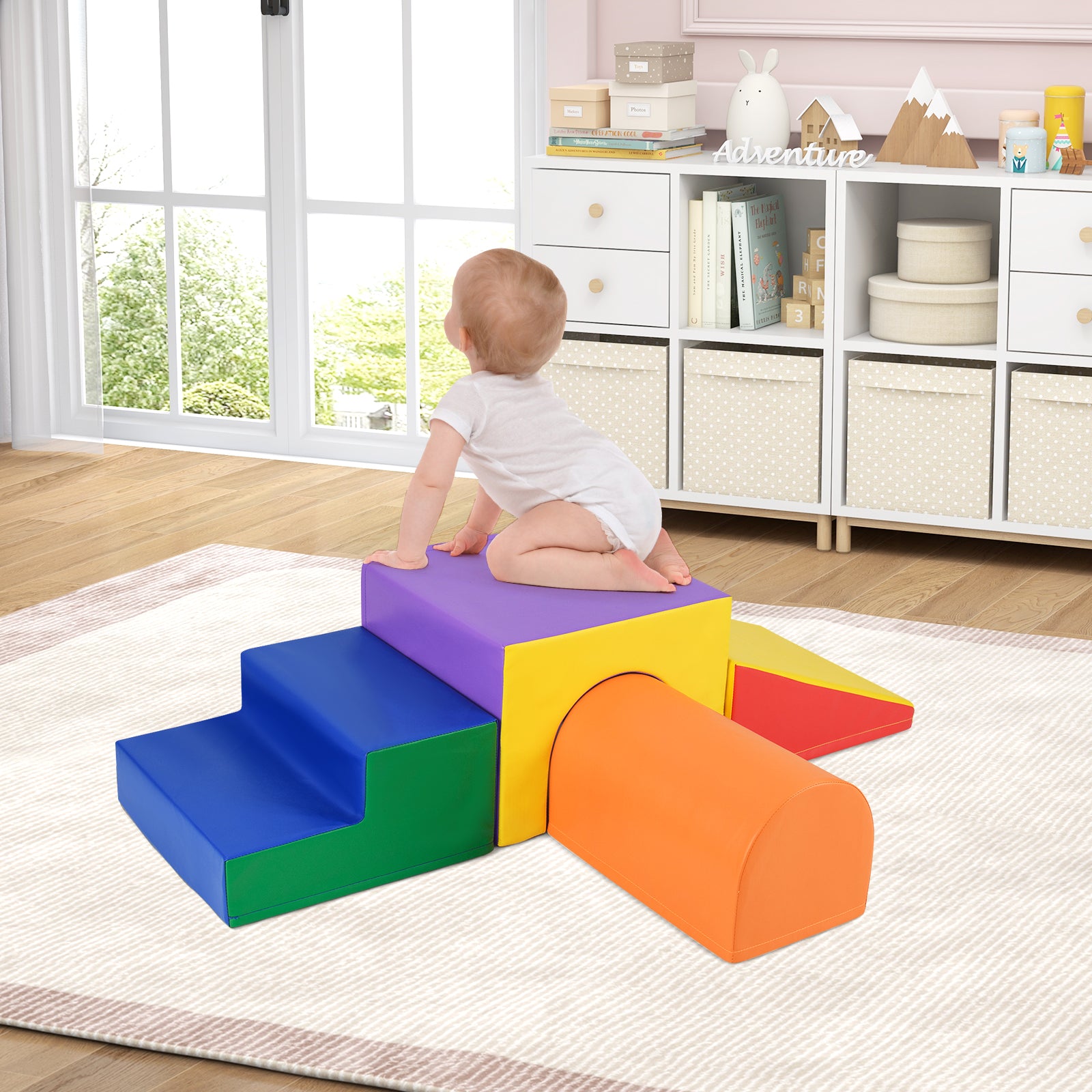 4-Piece Soft Climb and Crawl Foam Block Play Set for Infant Baby-Colourful