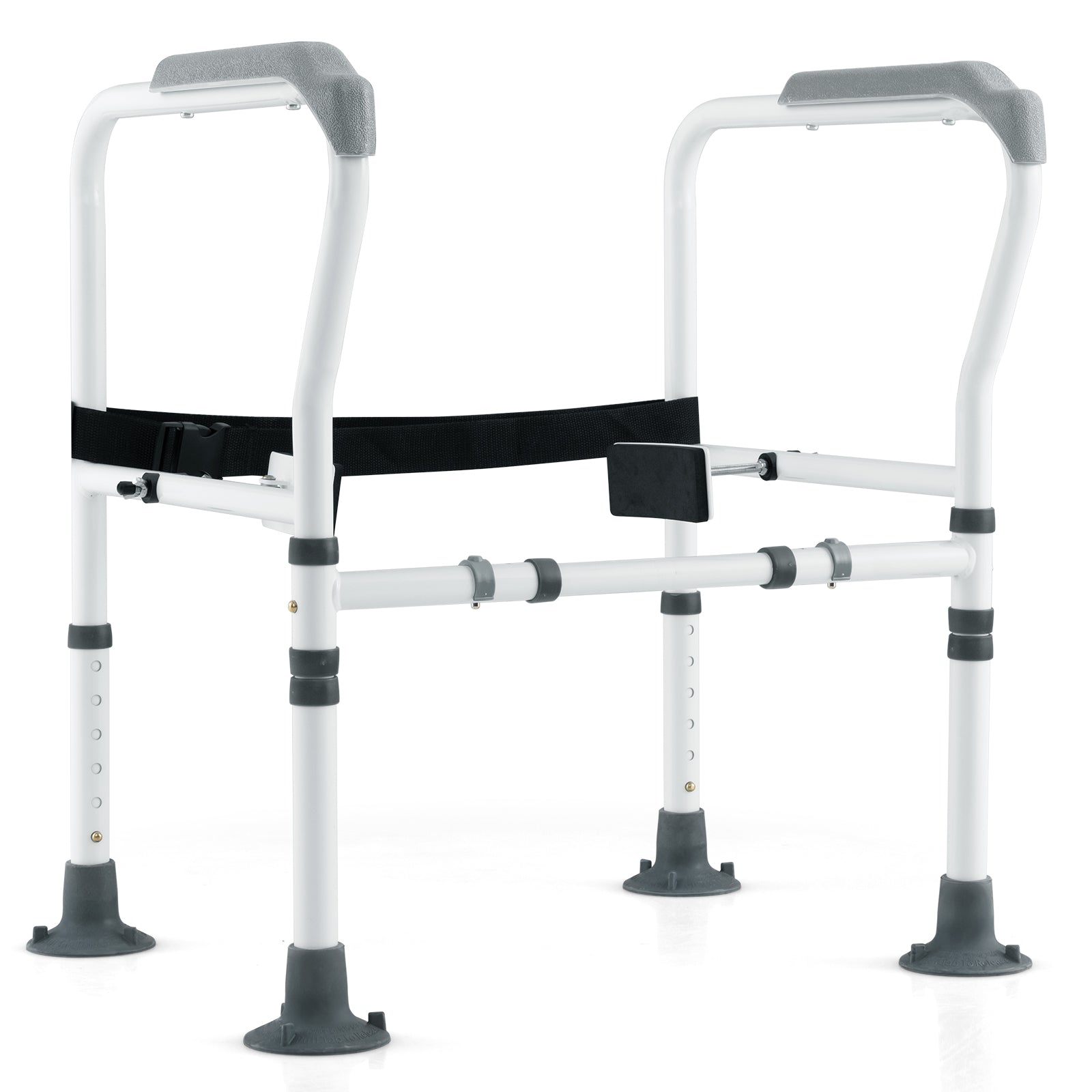 Stand Alone Toilet Safety Frame with Adjustable Height and Width-Grey