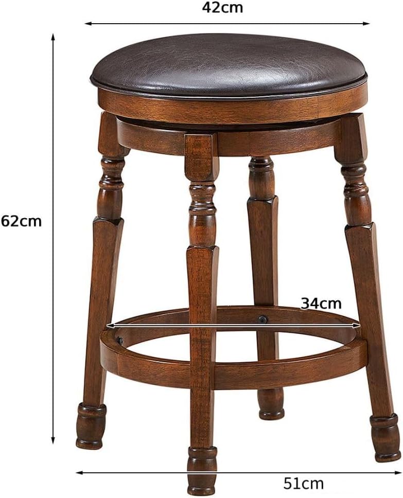 Swivel Bar Stools with Soft PU Leather and Comfortable Footrest-Size 1