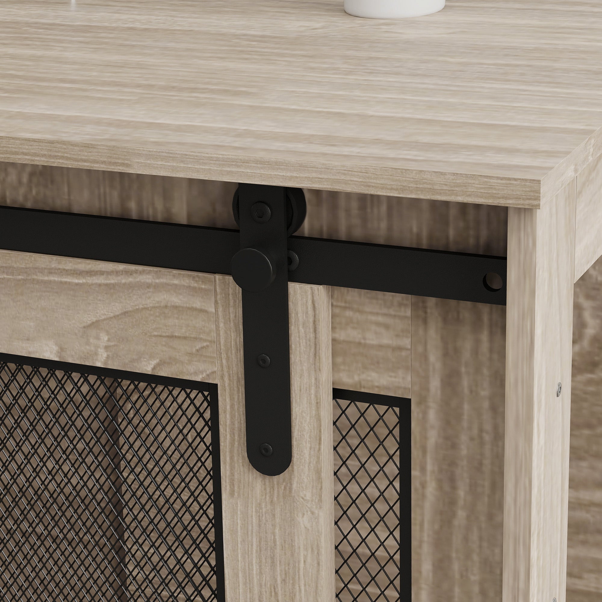 PawHut Dog Crate Furniture with Sliding Door for XL Dogs, Brown