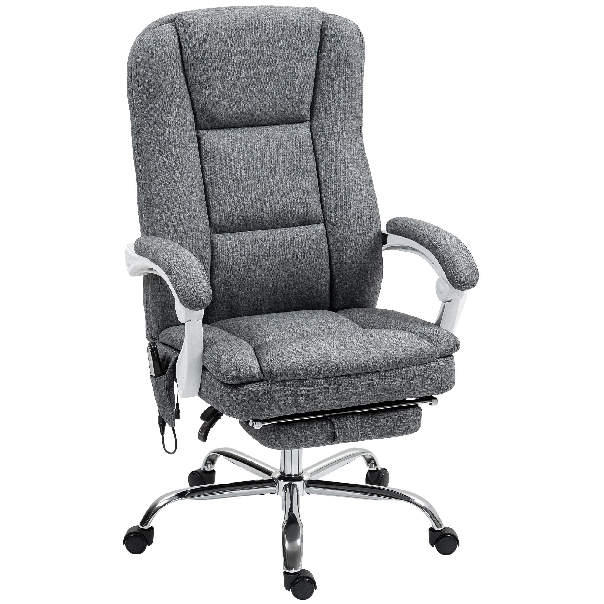 HOMCOM Six-Point Office Massage Chair, with Heat - Grey