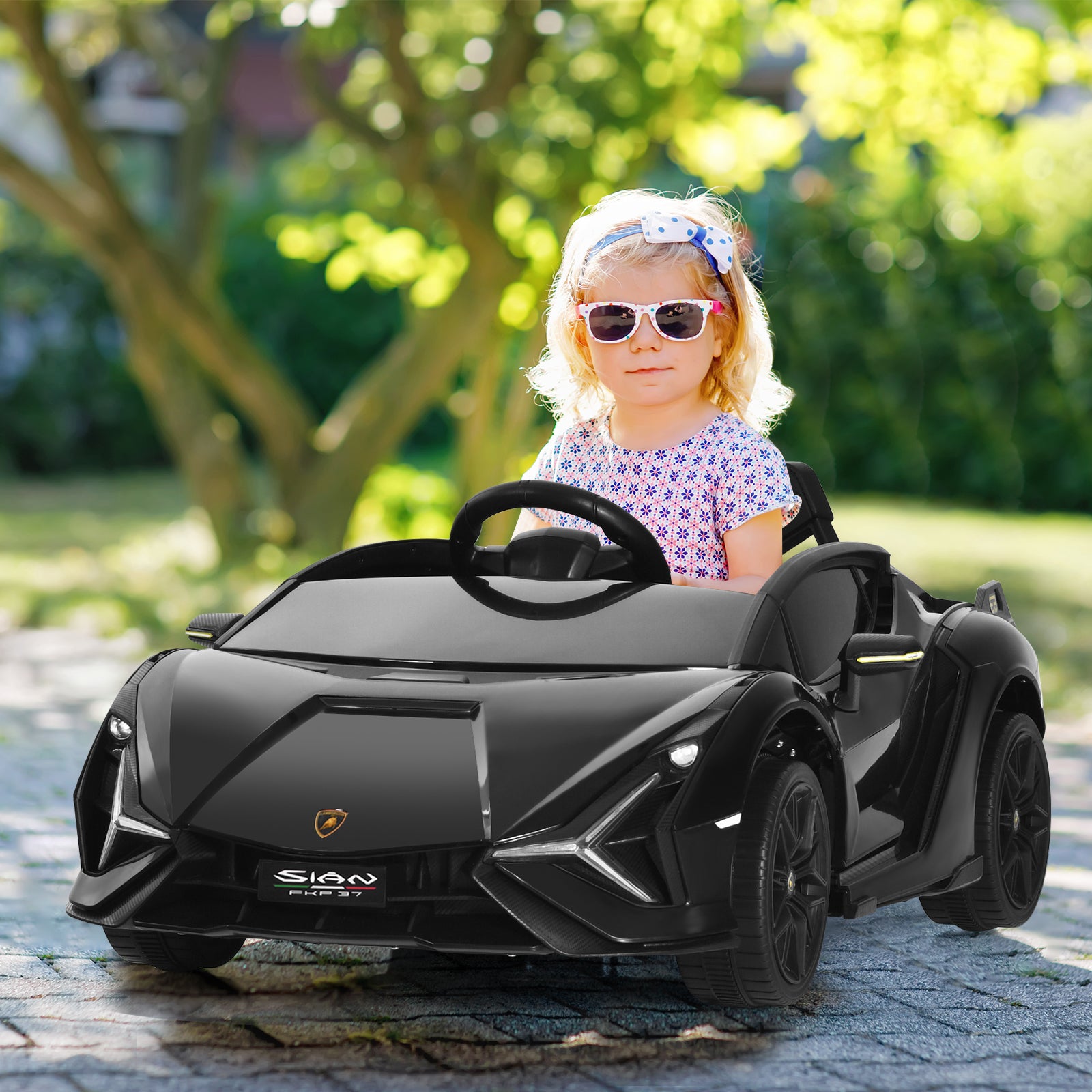 12V Kids Electric Ride on Car with Remote Control-Black