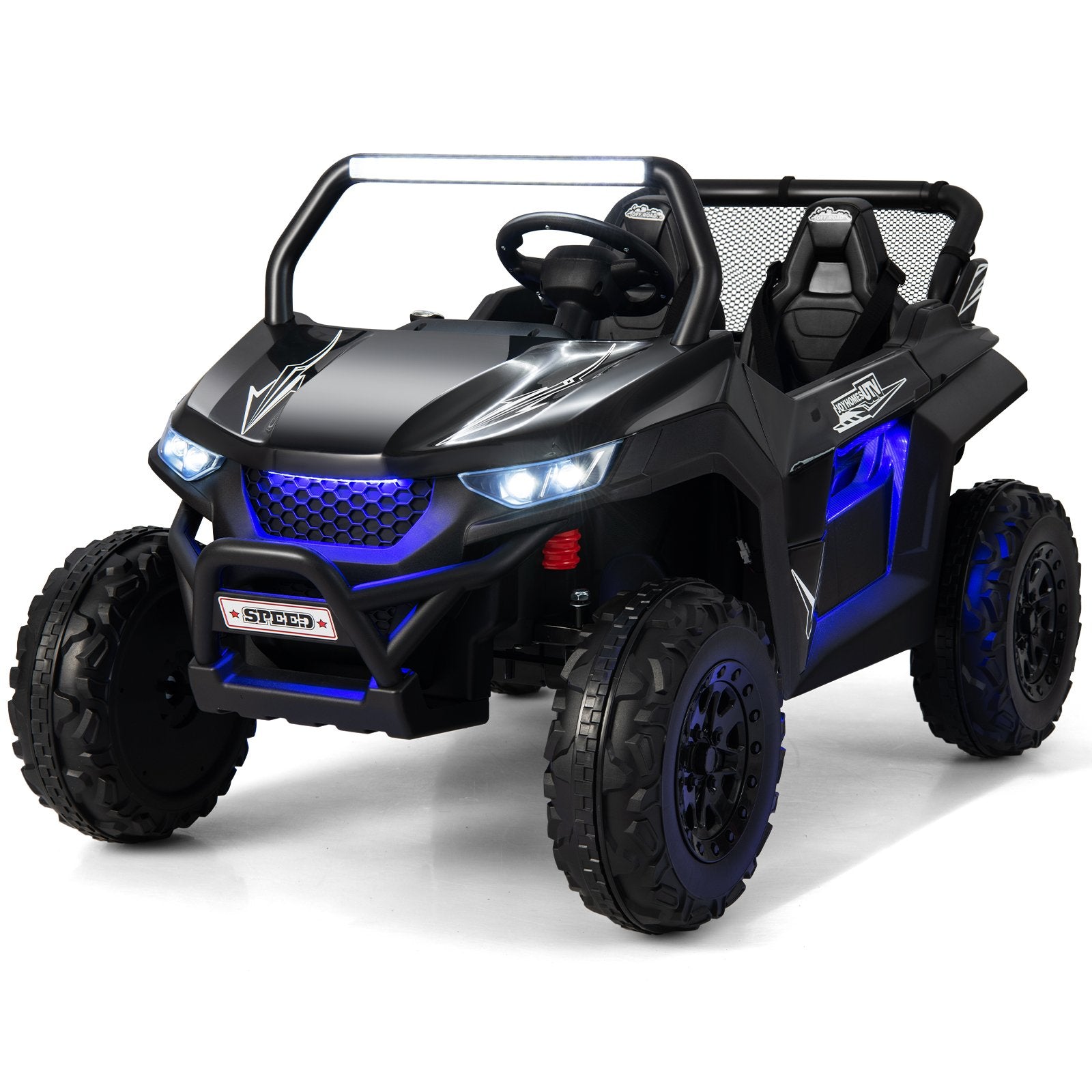 12V Electric Truck Car with Remote Controland Battery Powered UTV-Black