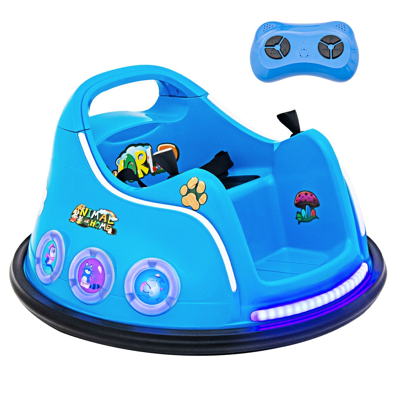 Electric Bumper Car with 360¬∞ Spin and Remote Control for Toddlers and Babies-Navy