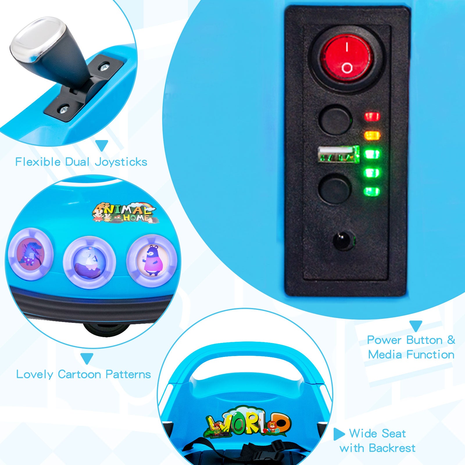 Electric Bumper Car with 360¬∞ Spin and Remote Control for Toddlers and Babies-Navy