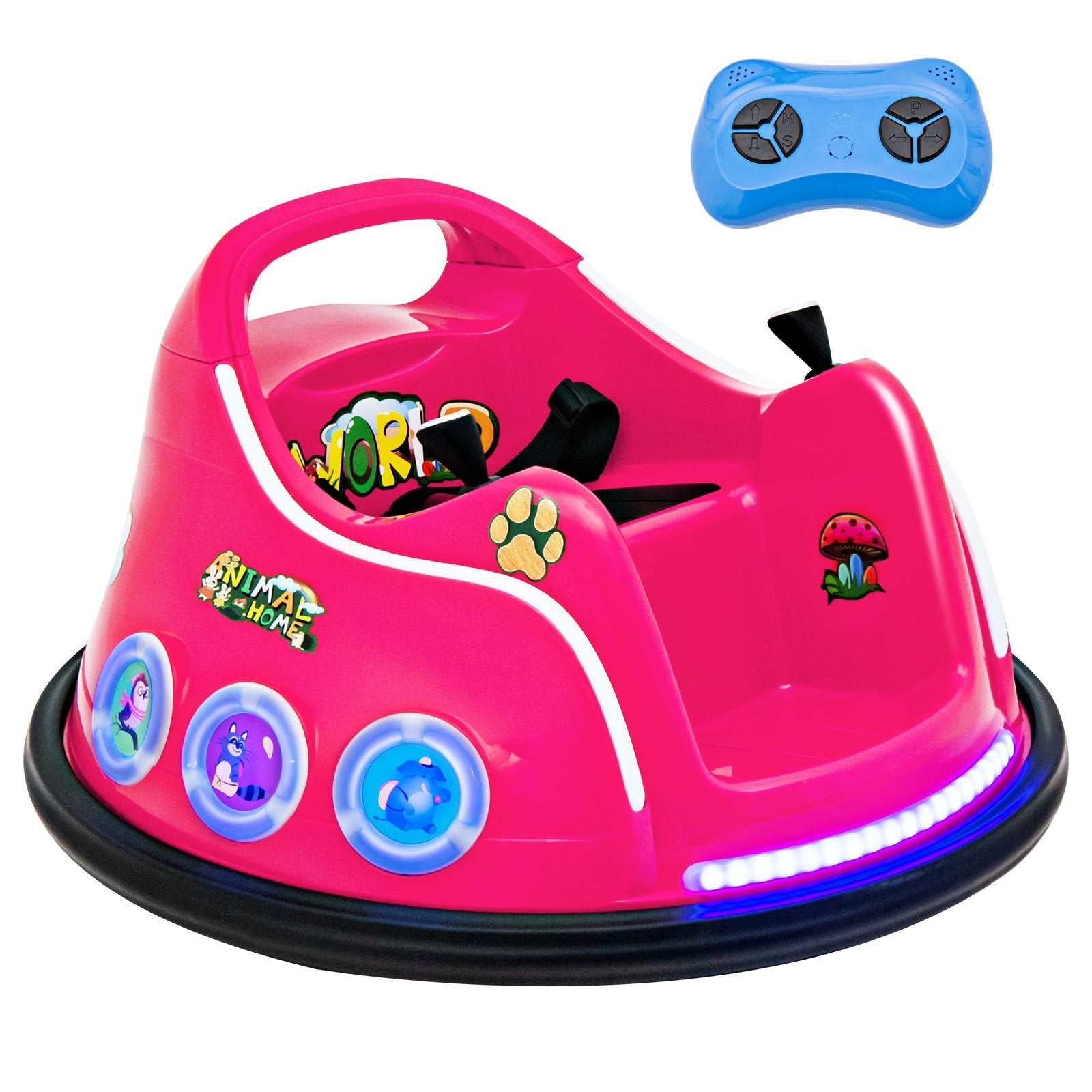 Electric Bumper Car with 360¬∞ Spin and Remote Control for Toddlers and Babies-Pink