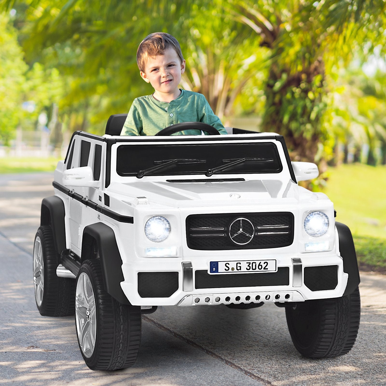 12V Electric Kids Ride On Car with 2 Motors and Remote Control-White