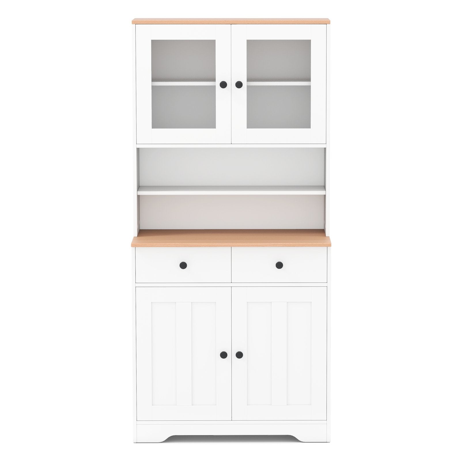Modern Tall Kitchen Storage Cabinet Buffet Sideboard for Dining Room Living Room-White