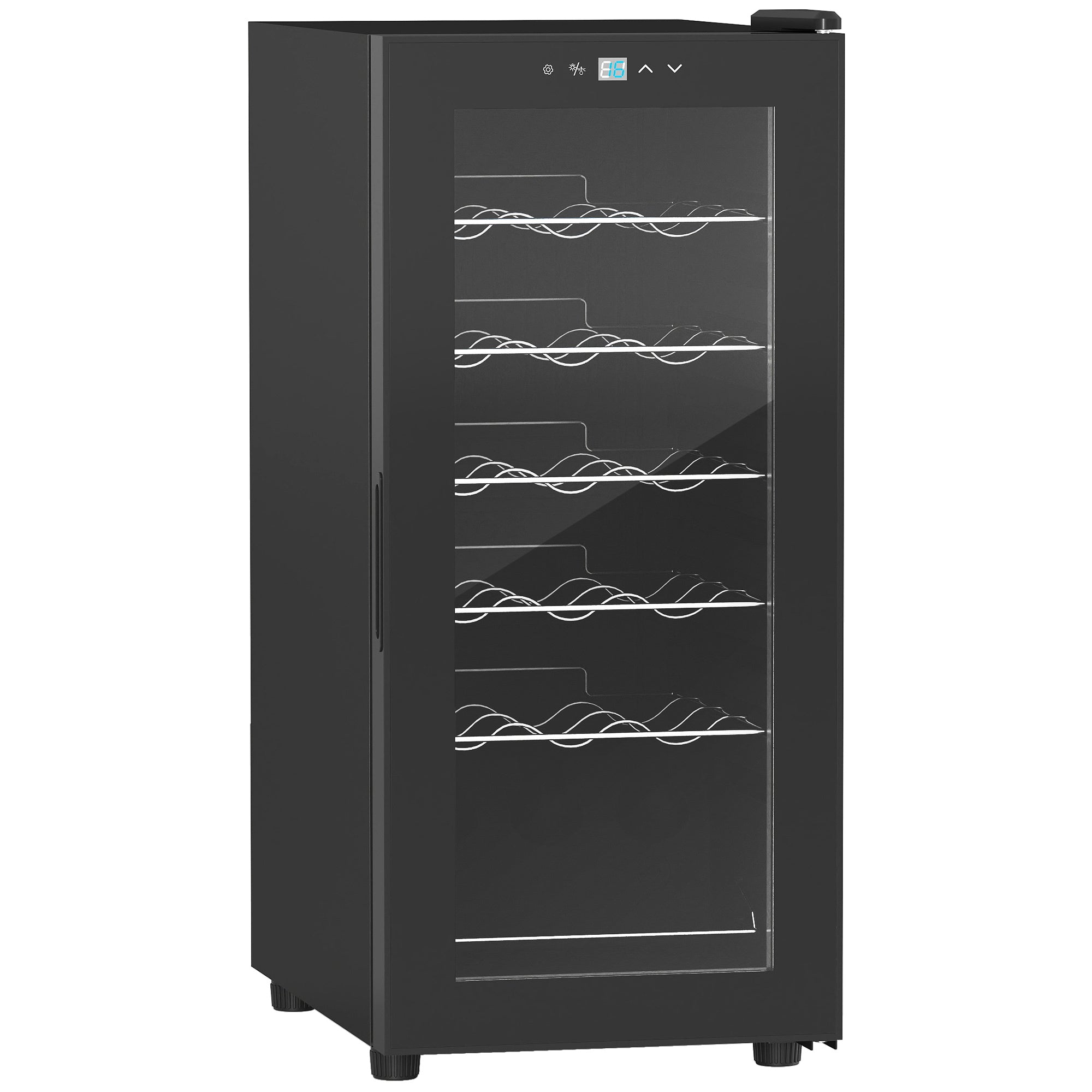 HOMCOM 18-Bottle Narrow Wine Fridge, with Lights - Black