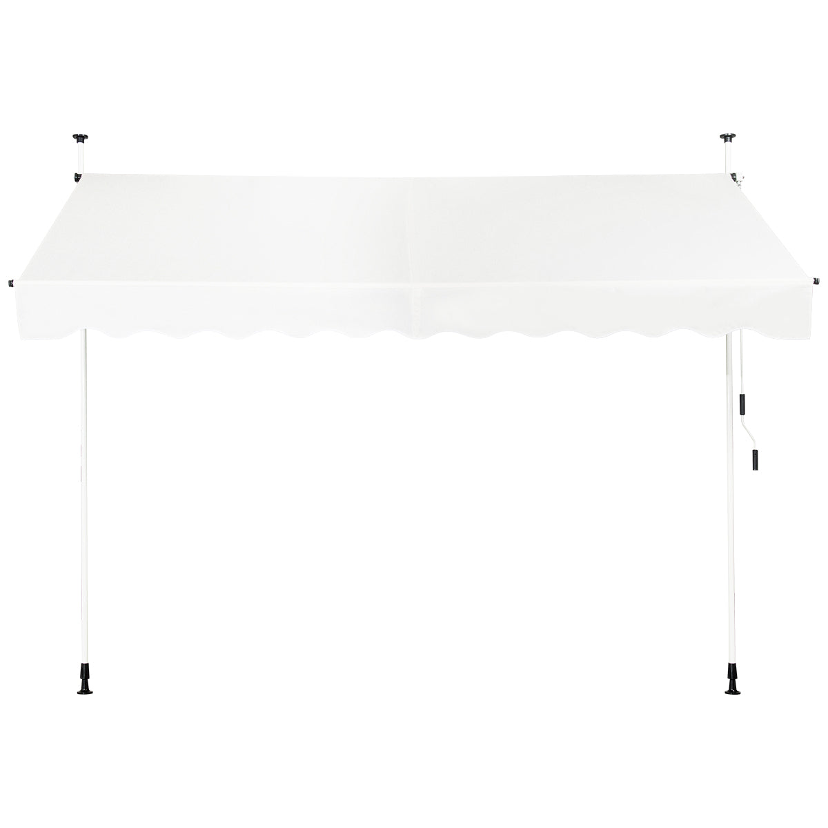 Telescopic Awning Sun Shade Retractable Canopy Sun Shelter for Window Balcony Garden-Beige