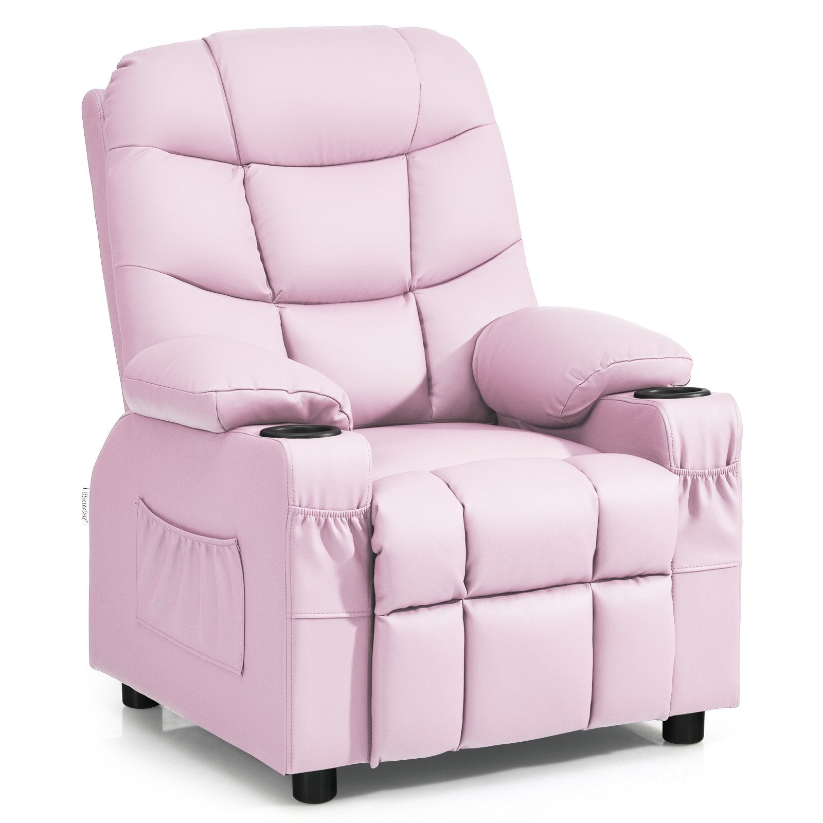 Kids Youth Toddler Upholstered Lounge Recliner Chai with Footrest-Pink