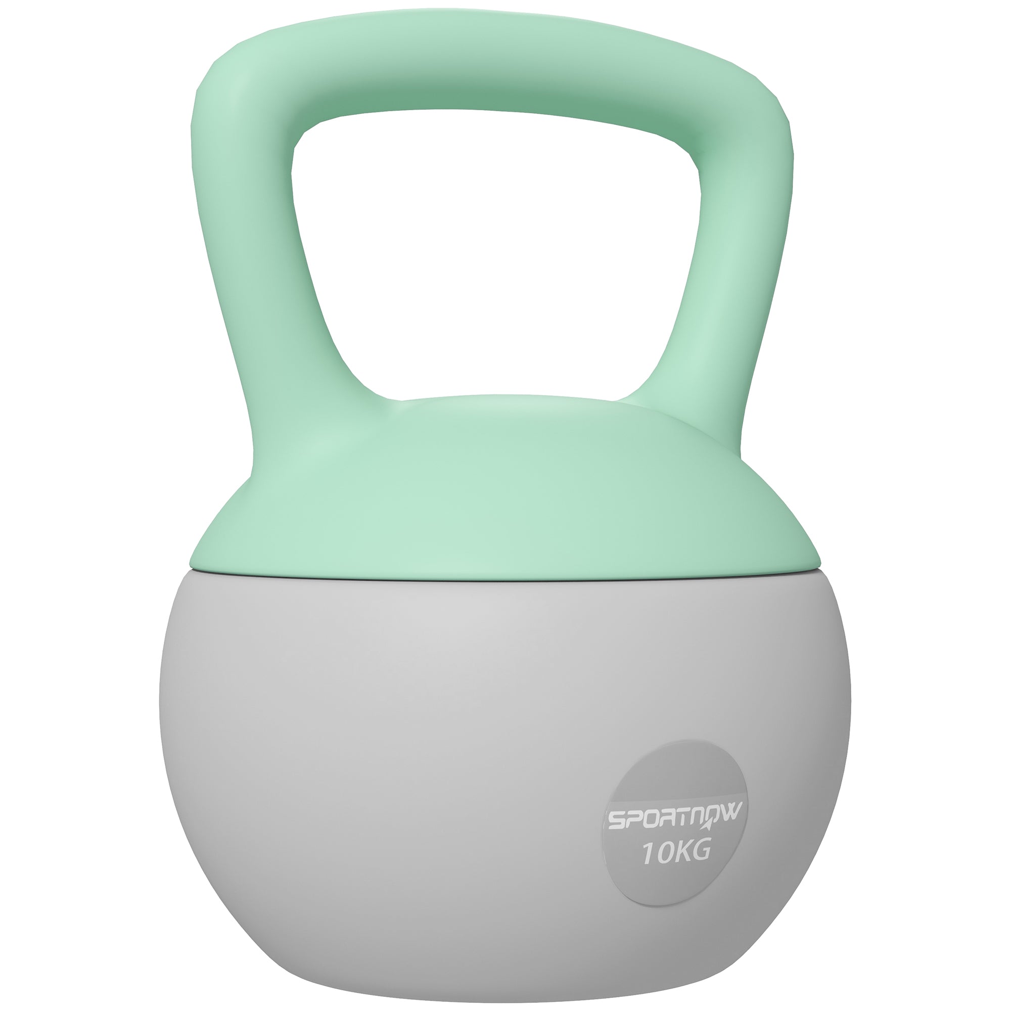 SPORTNOW 10KG Soft Kettlebell, Kettlebell with Non-Slip Handle for Home Gym, Weight Lifting, Strength Training, Green/Grey