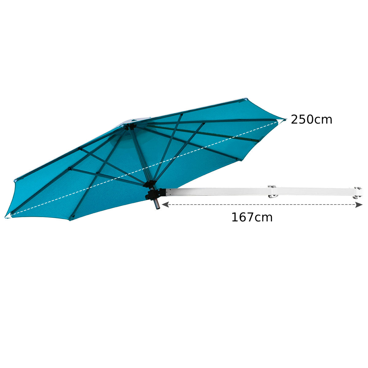 Outdoor Tilting Sunshade Umbrella with Large Shading Area-Turquoise