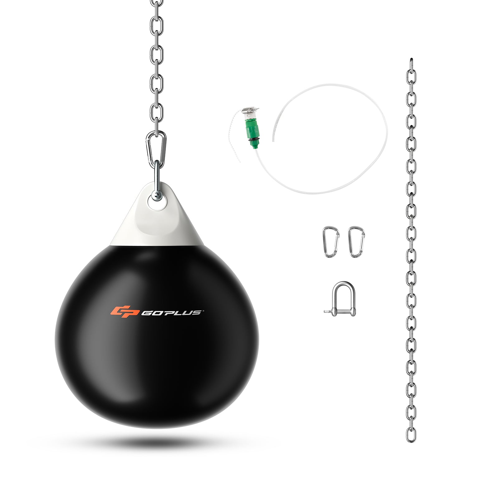 Water Punching Bag with Water Injector and Hanging Accessories-Black