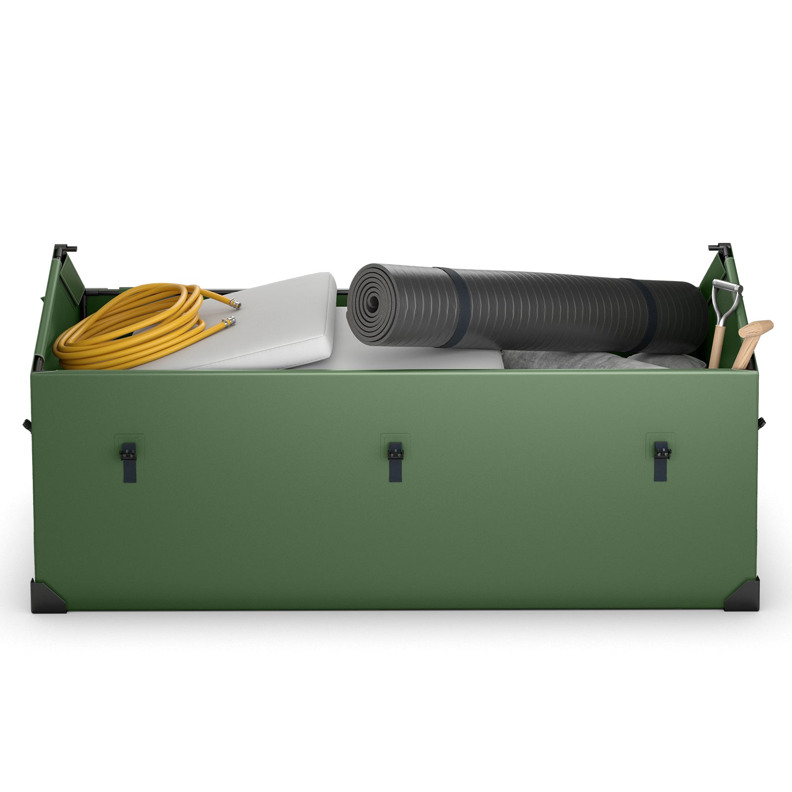 658L Outdoor Storage Box Tarpaulin Deck Box with Ventilated Window-Green