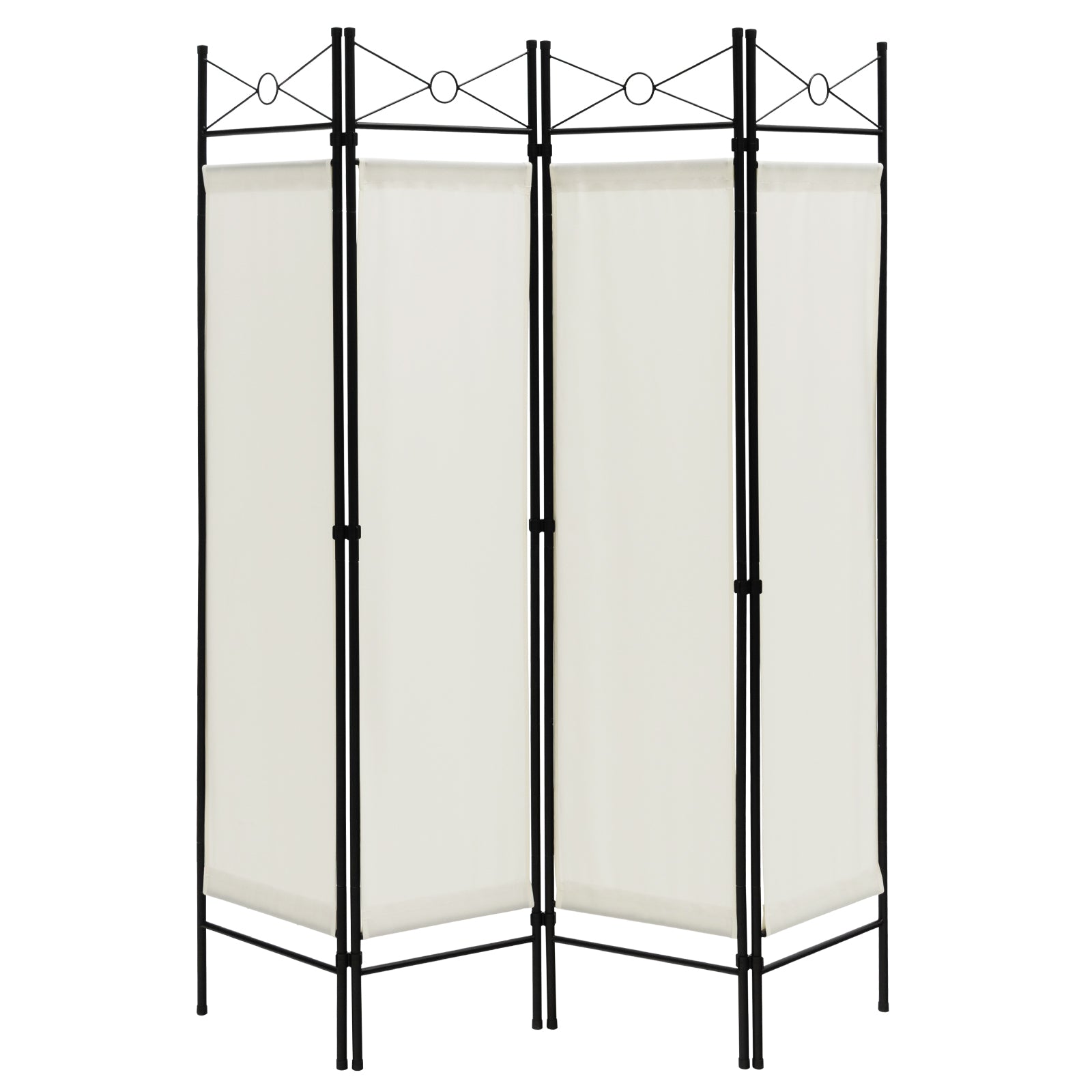 6 Feet 4-Panel Light Weight Room Divider with Polyester Cloth-White