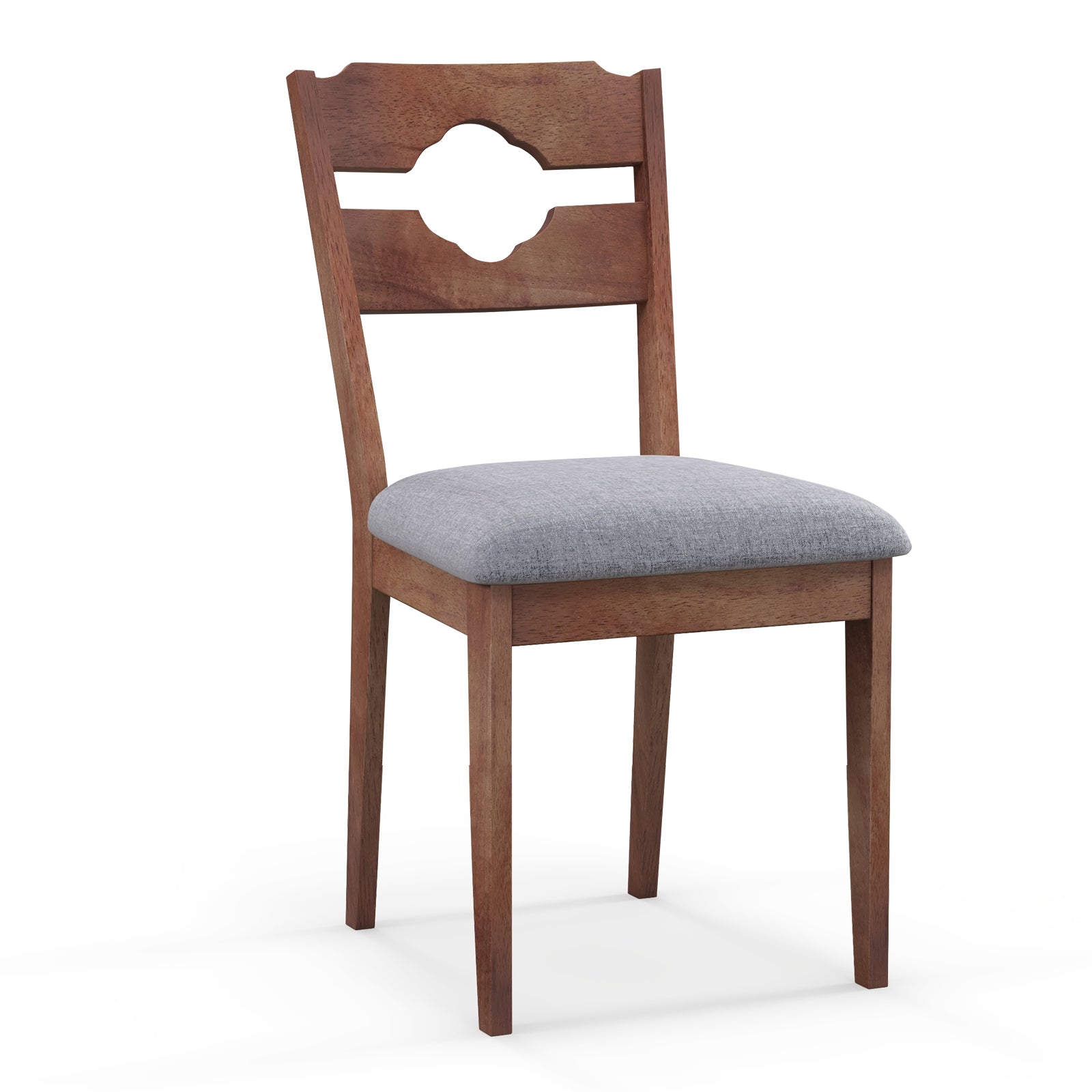 Fabric Upholstered Kitchen Chairs with Padded Seat for Dining Room Living Room Home-Brown