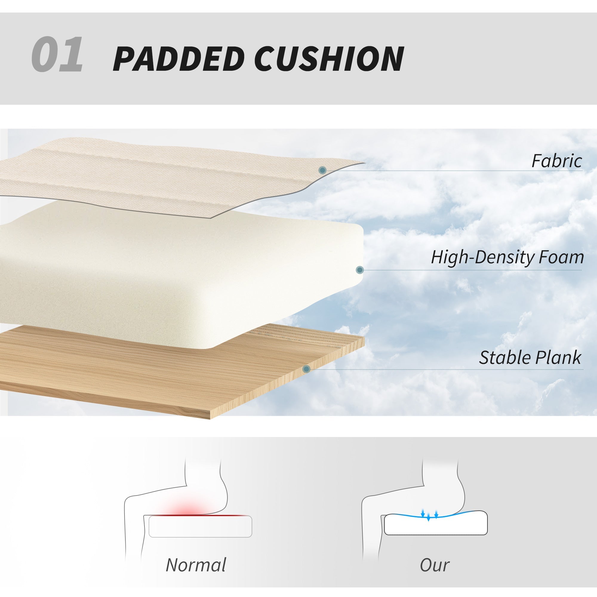 HOMCOM Armless Office Chair No Wheels, Linen Fabric Criss Cross Legged Desk Chair with Wide Seat, Thick Padding, Tilt Function, Height Adjustable Swivel Computer Seat for Home, Cream