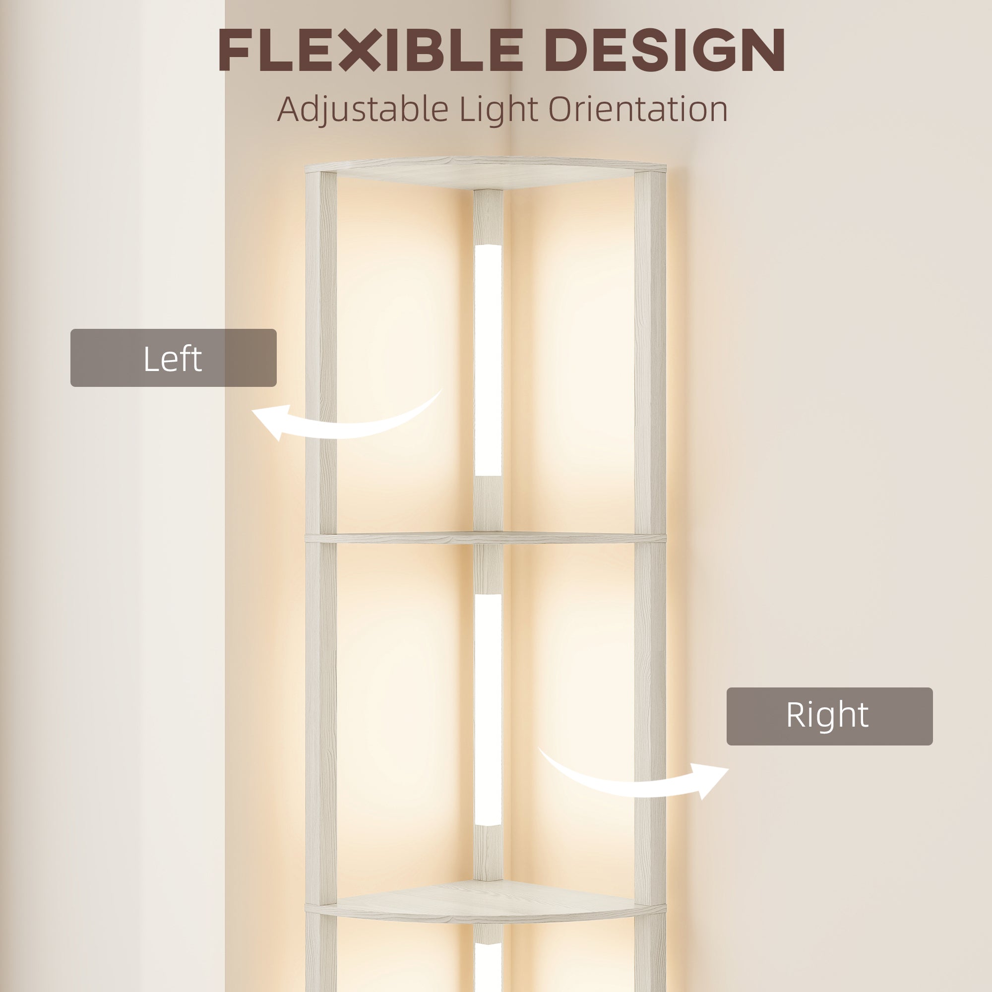 HOMCOM Three-Tier Corner Floor Lamp