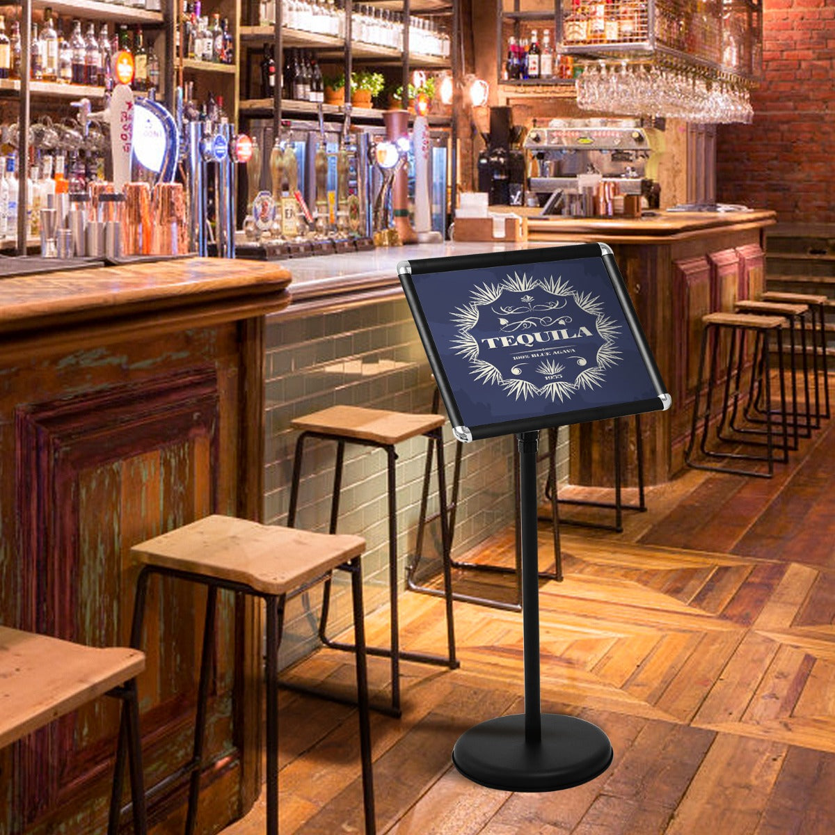 A3 Adjustable Poster Stand with Adjustable Height and 360¬∞ Rotation-Black