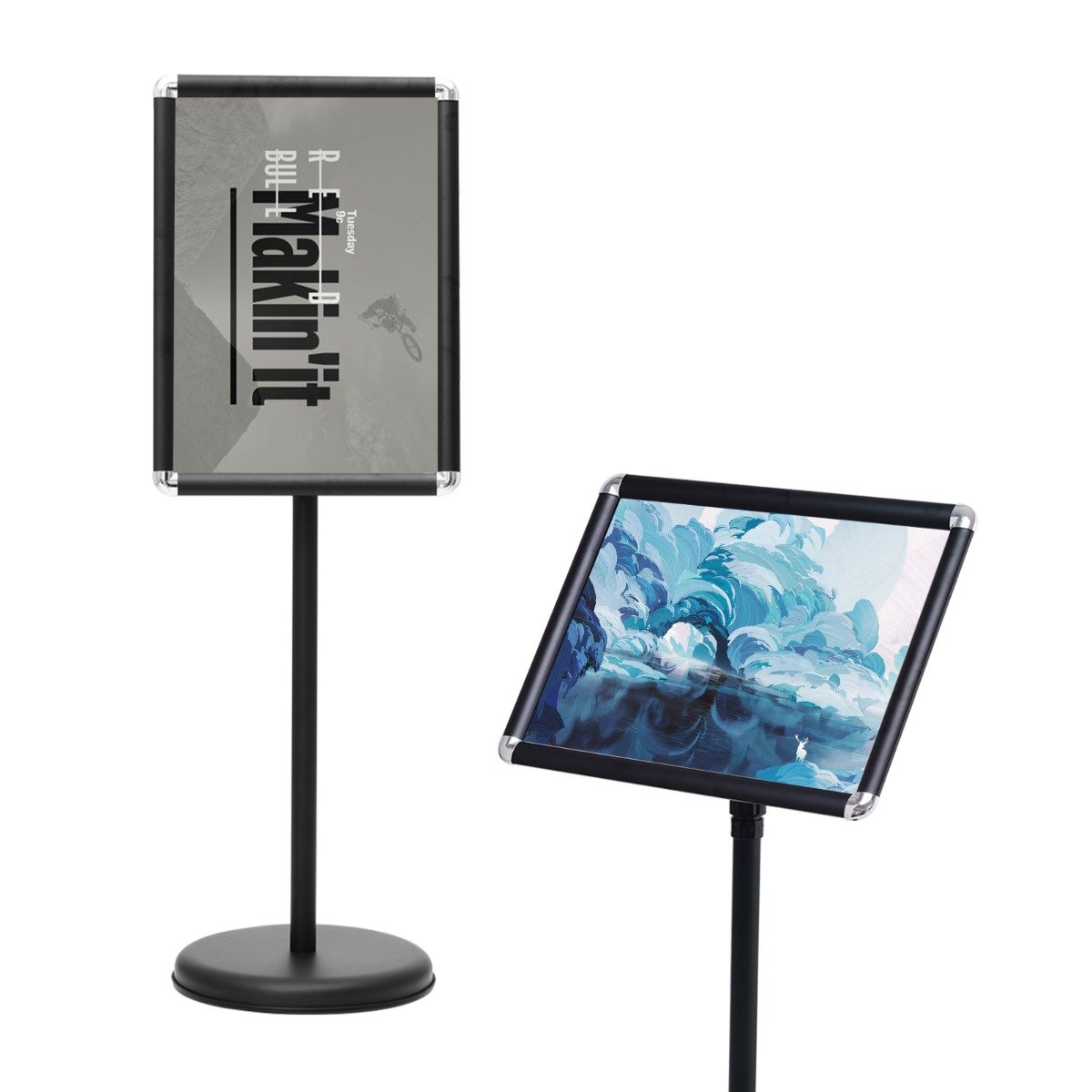 A3 Adjustable Poster Stand with Adjustable Height and 360¬∞ Rotation-Black