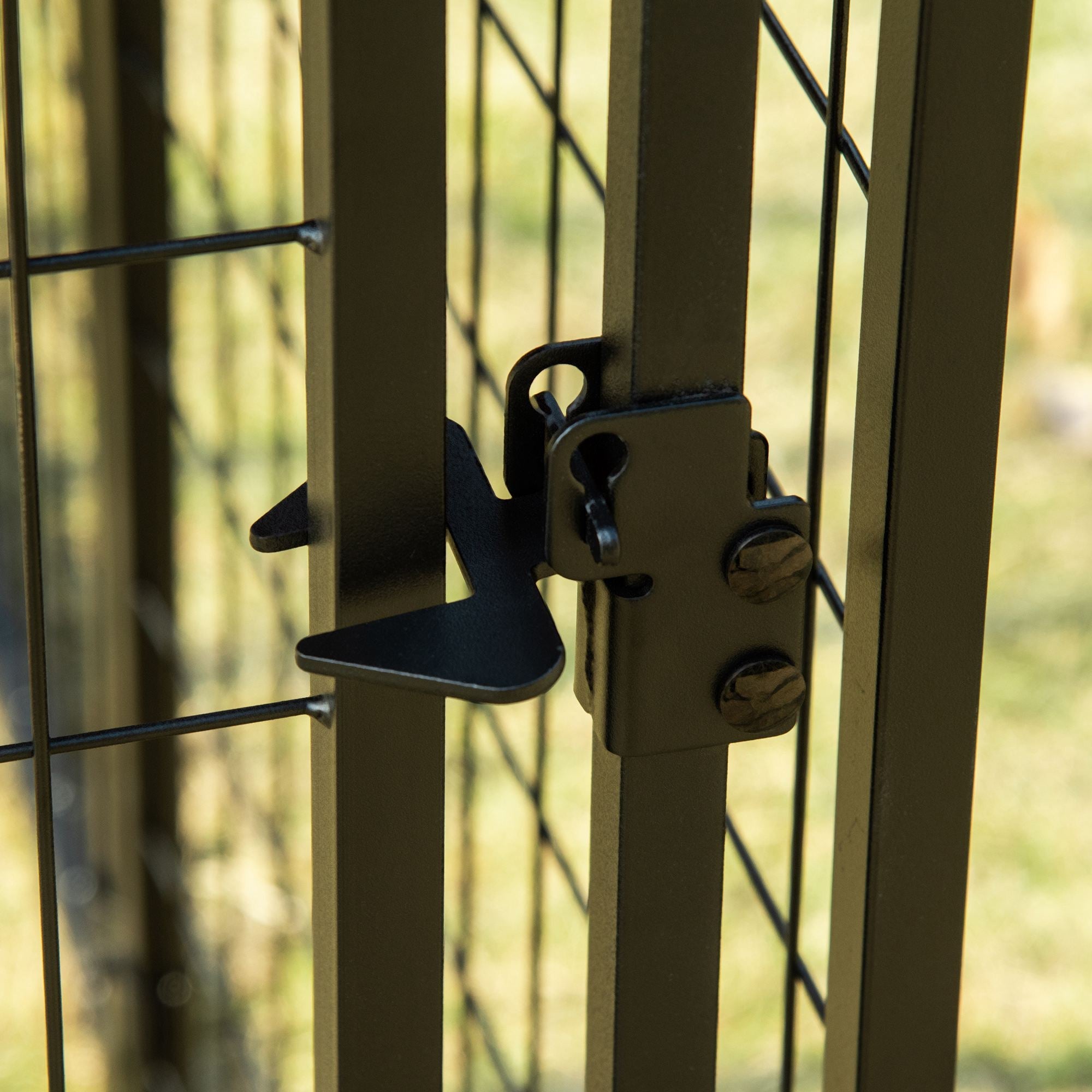 PawHut Outdoor Dog Kennel with Rotating Bowl Holders, Water and UV-Resistant Cover, for Medium, Small Dogs, Red