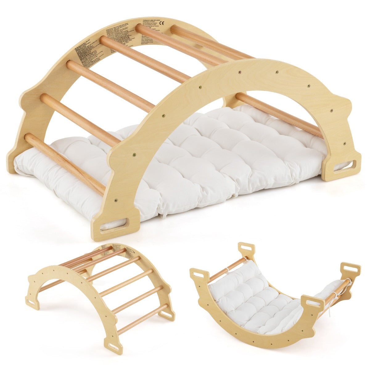 2-in-1 Arch Rocker with Soft Cushion-Natural
