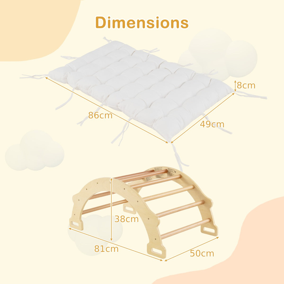 2-in-1 Arch Rocker with Soft Cushion-Natural