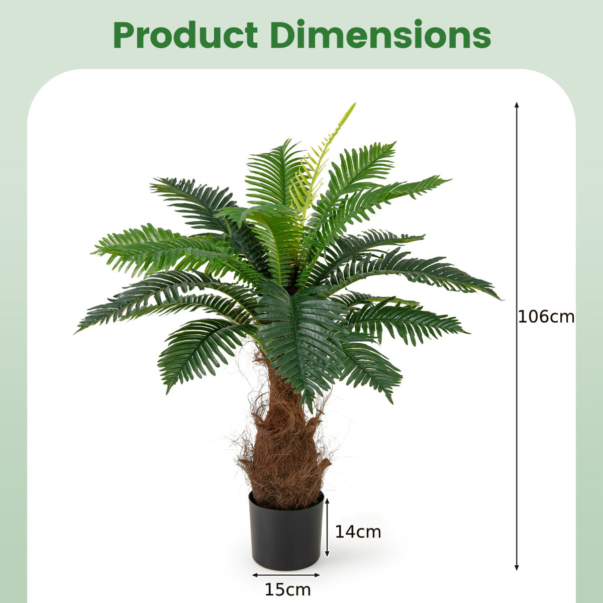 Artificial Cycas Tree 106 CM Palm Paradise Plant-1 Pack
