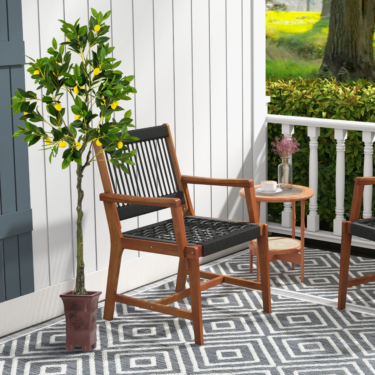 80/120/160cm Tall Fake Lemon Plant with Lemon Fruits and Cement Pot-1.6M