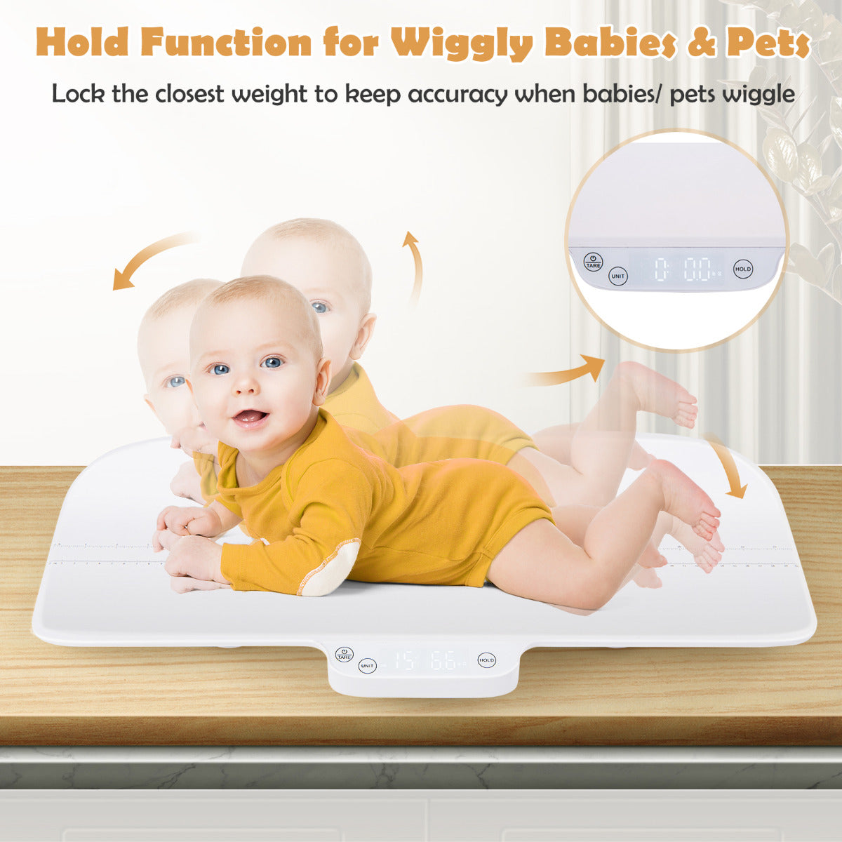 Baby Infant Scale for Weighing 30 KG Multifunctional Toddler Scale-White