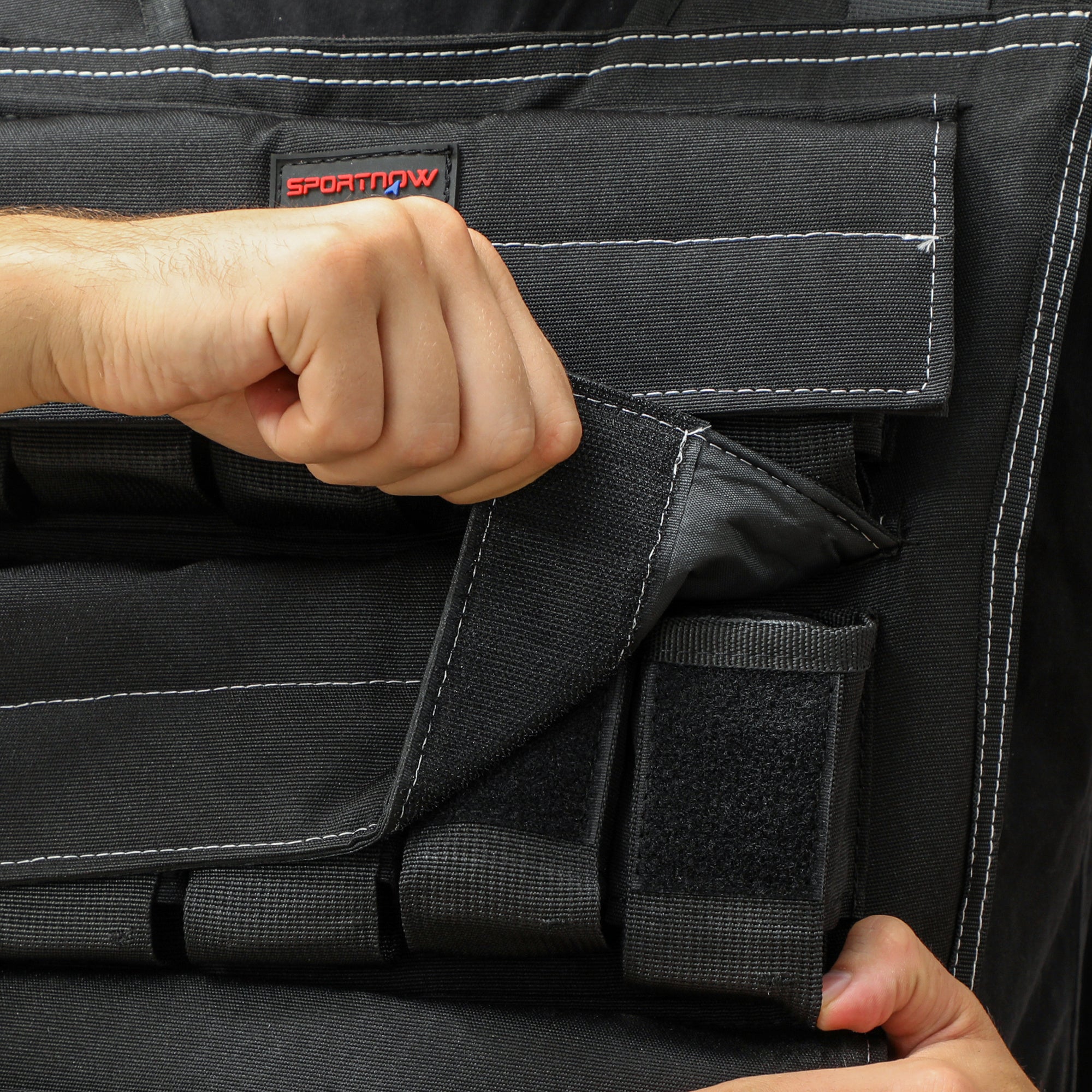 SPORTNOW 15KG Adjustable Weighted Vest, Running Weight Vest, with 30 Metal Weights, Reflective Strips, for Running, Exercise