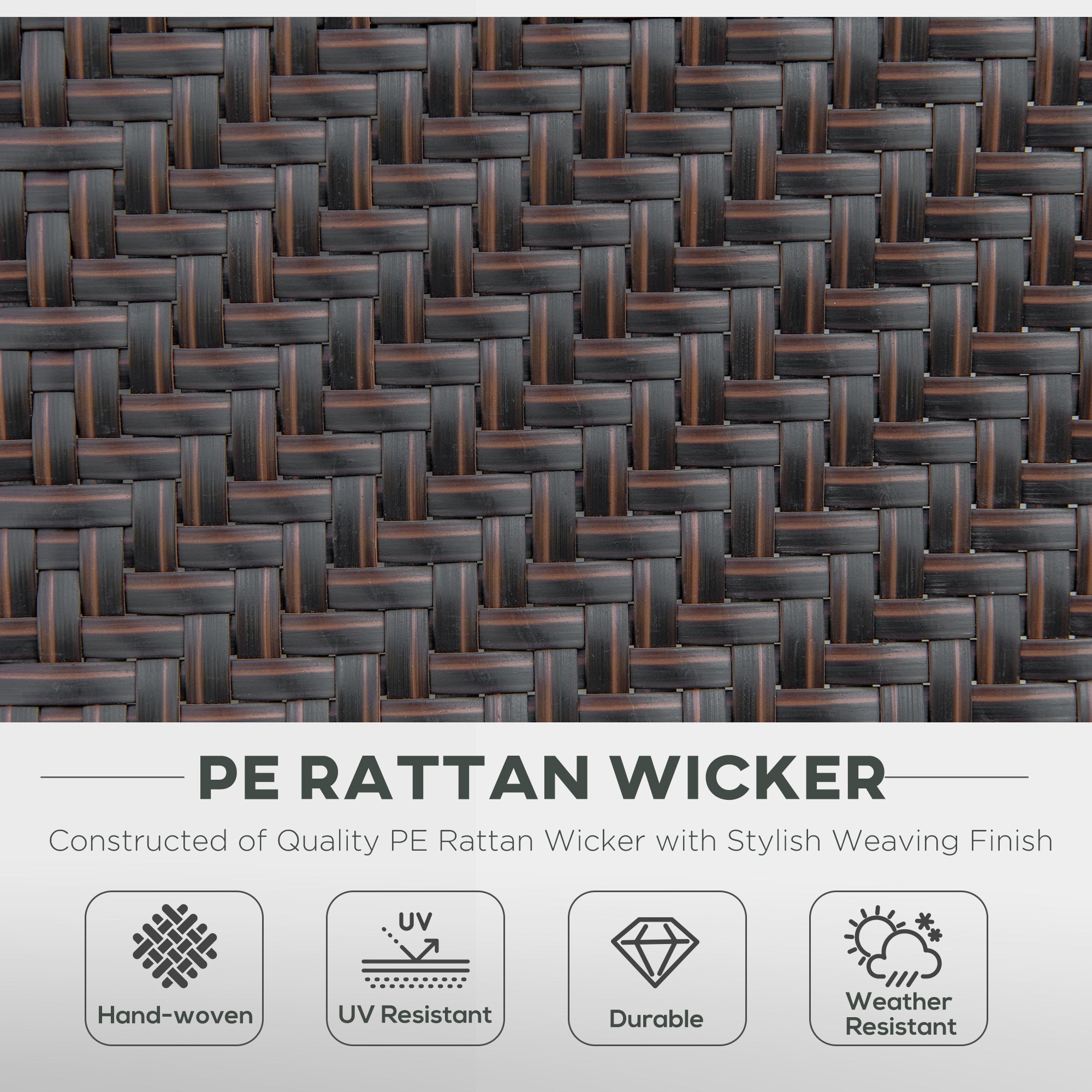 Outsunny Set of Two Folding Garden Chairs, with Seven-Position Adjustable Backs - Brown