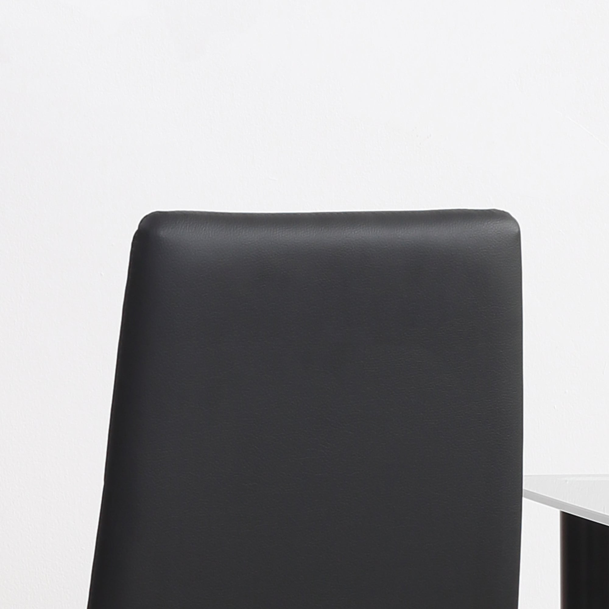 HOMCOM Set of 4 Faux Leather Dining Chairs - Black