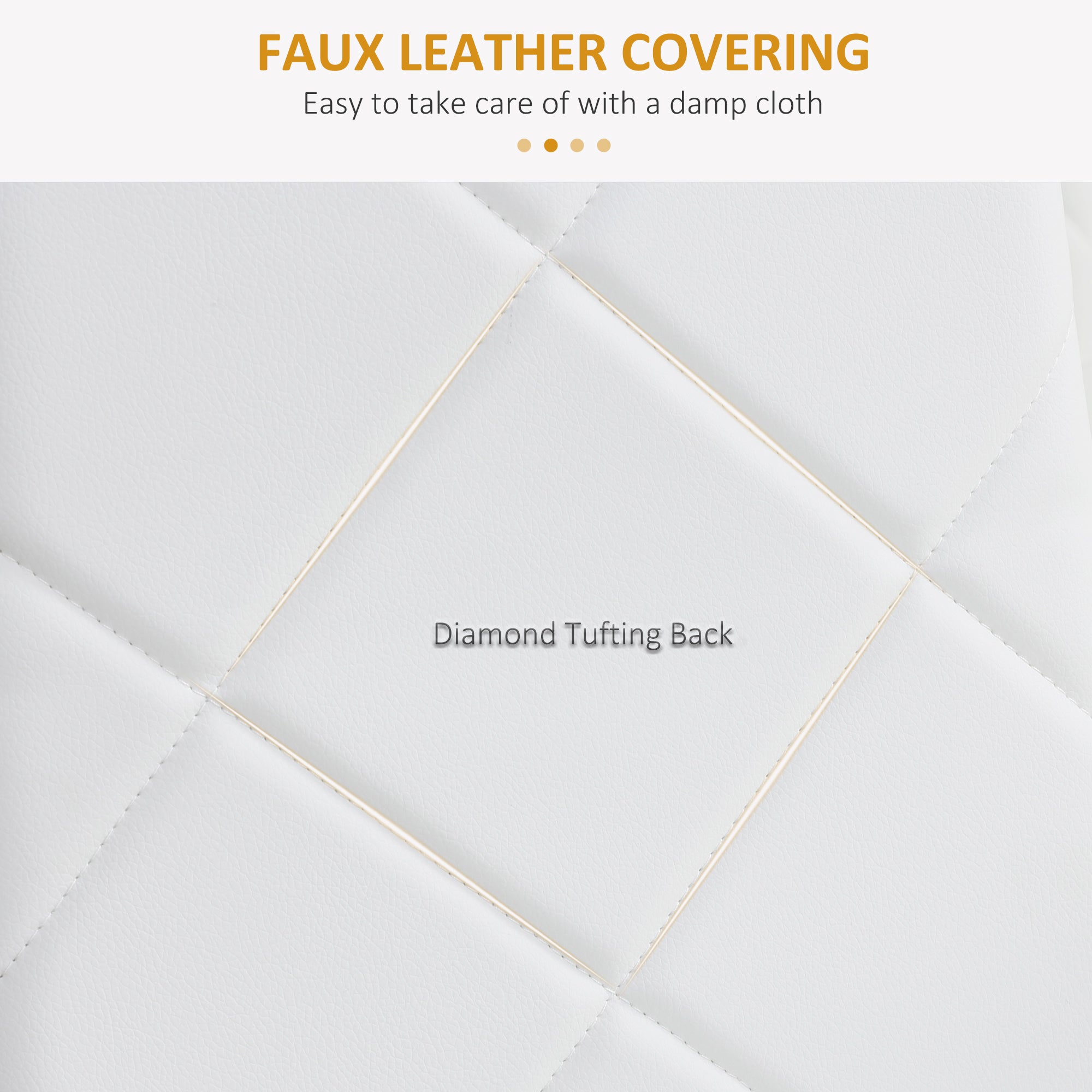 HOMCOM Set of 4 Faux Leather Dining Chairs - White