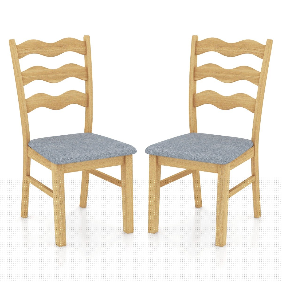Dining Chair Set of 2 with Padded Seat for Dining Room Living Room Home-Natural