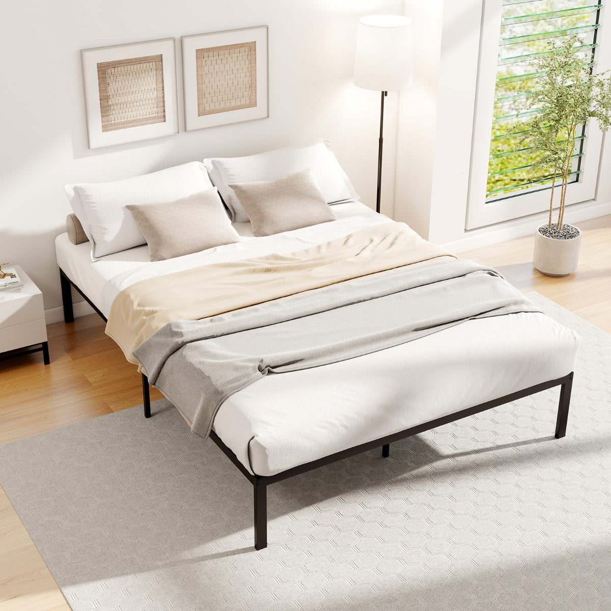 Double Size Metal Bed Frame for Easy Assembly